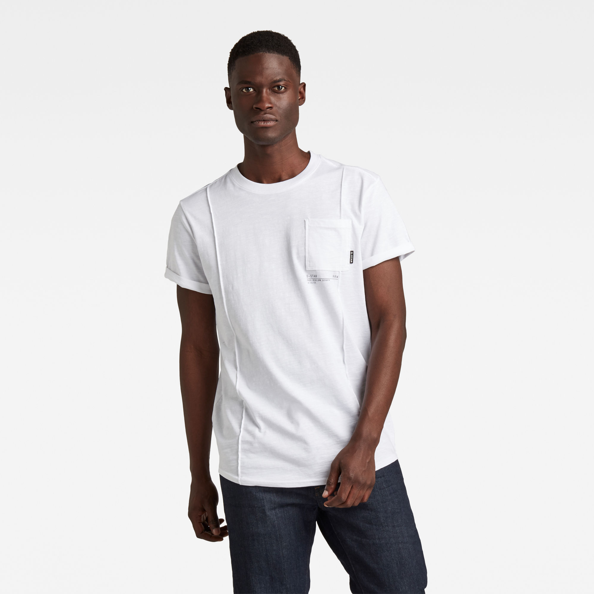 G-Star RAW Heren Lash Pocket Back Graphic T-Shirt Wit G-Star RAW Heren Lash Pocket Back Graphic T-Shirt Wit