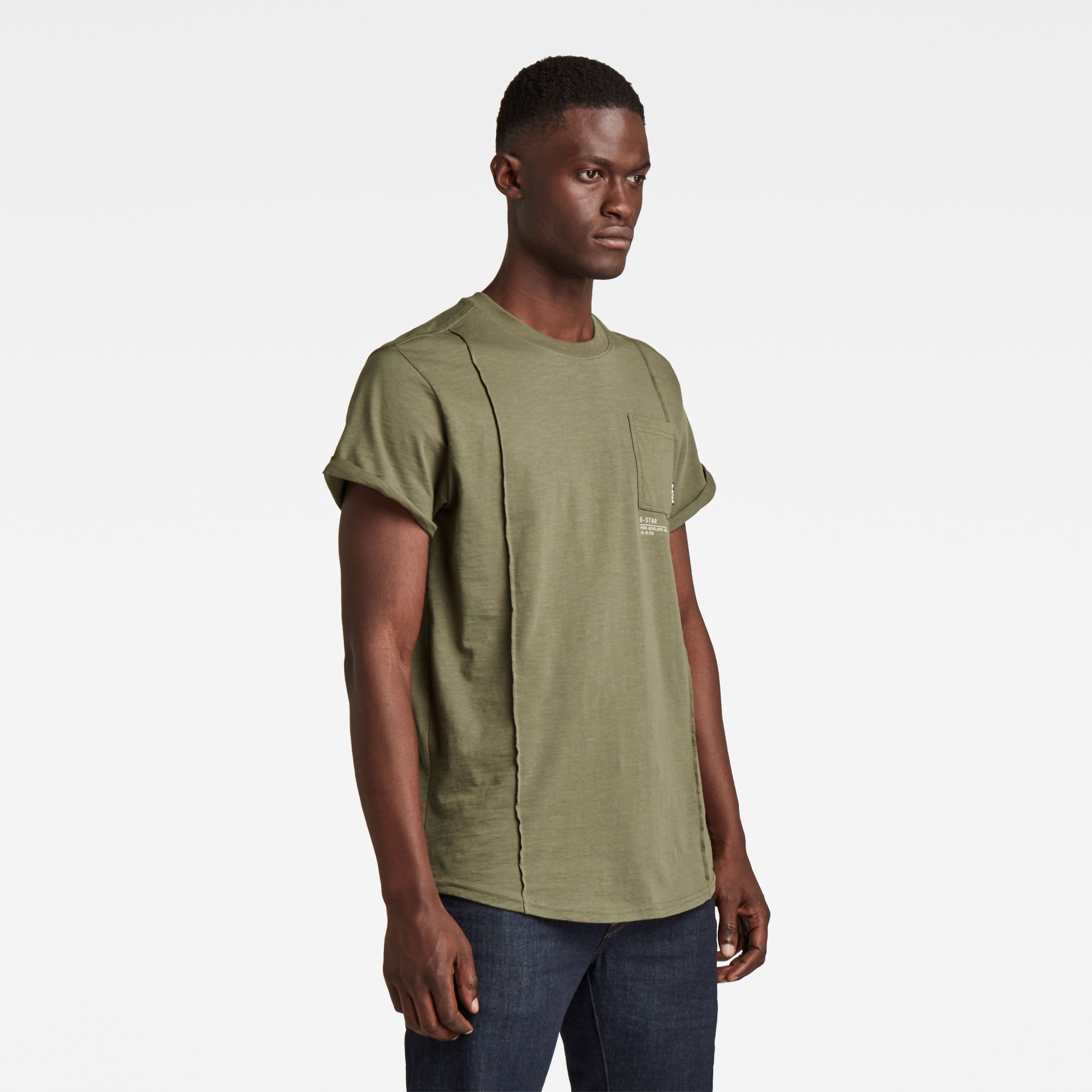 G-Star RAW Heren Lash Pocket Back Graphic T-Shirt Groen G-Star RAW Heren Lash Pocket Back Graphic T-Shirt Groen