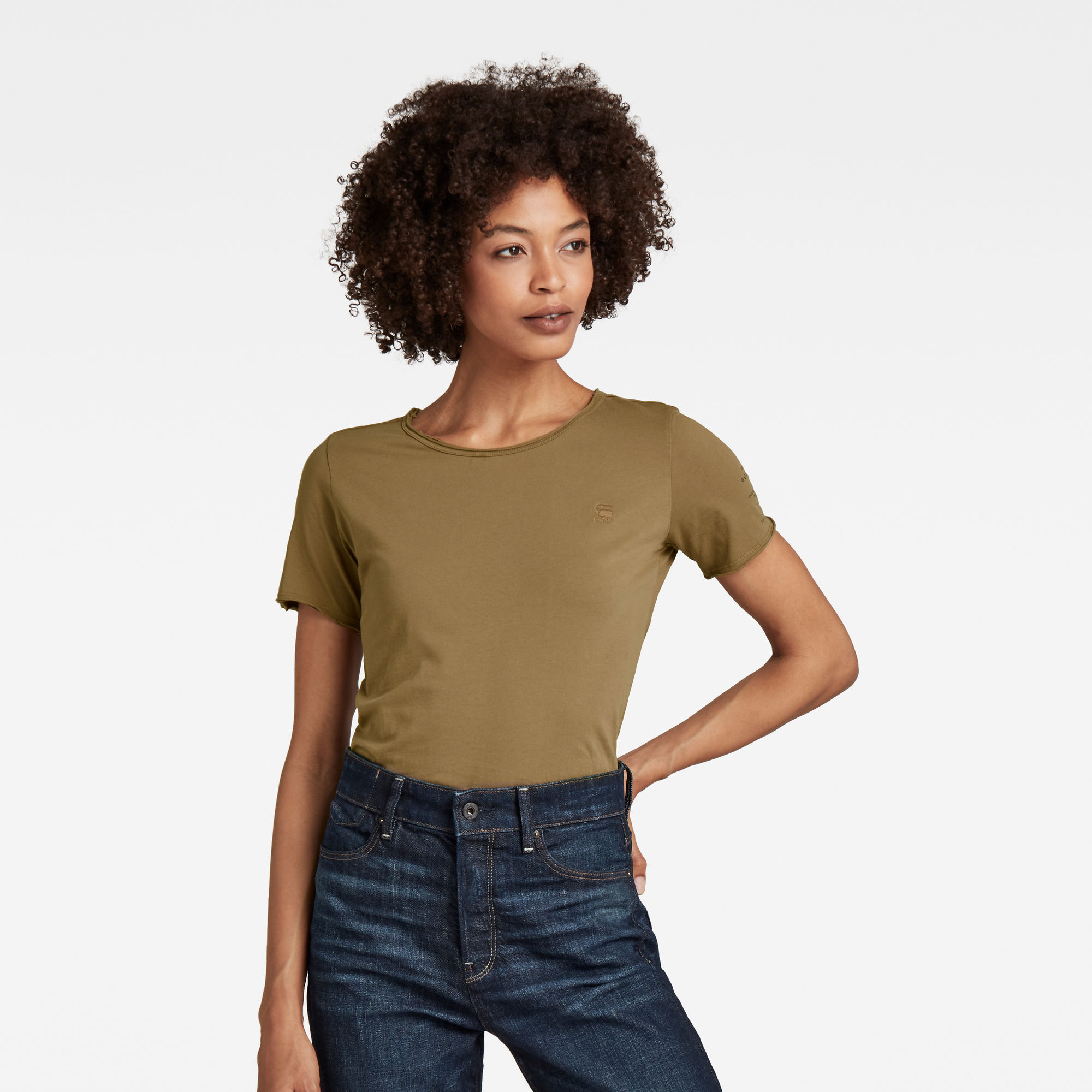 G-Star RAW Dames Mysid Option Slim Top C Beige G-Star RAW Dames Mysid Option Slim Top C Beige