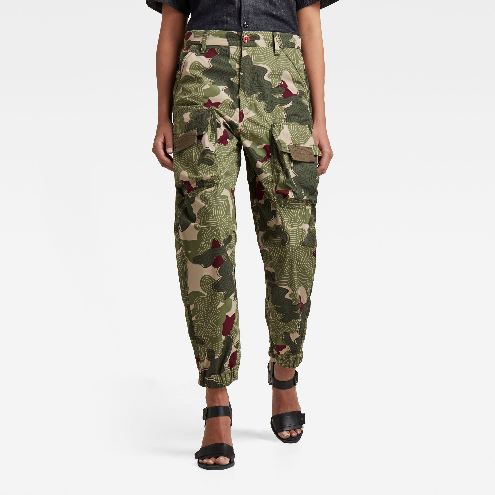 G-Star RAW Dames Tapered Patch Pocket Broek Meerkleurig G-Star RAW Dames Tapered Patch Pocket Broek Meerkleurig