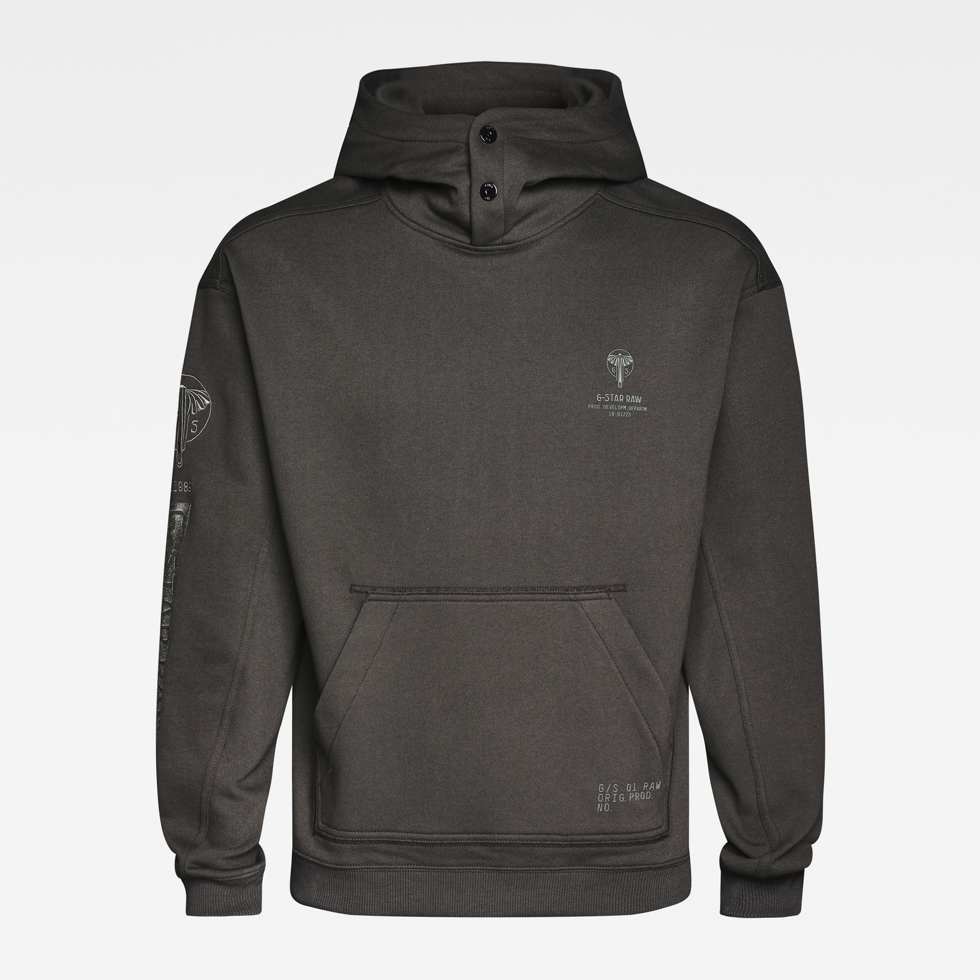 G-Star RAW Heren Sleeve Graphic Hoodie Grijs G-Star RAW Heren Sleeve Graphic Hoodie Grijs