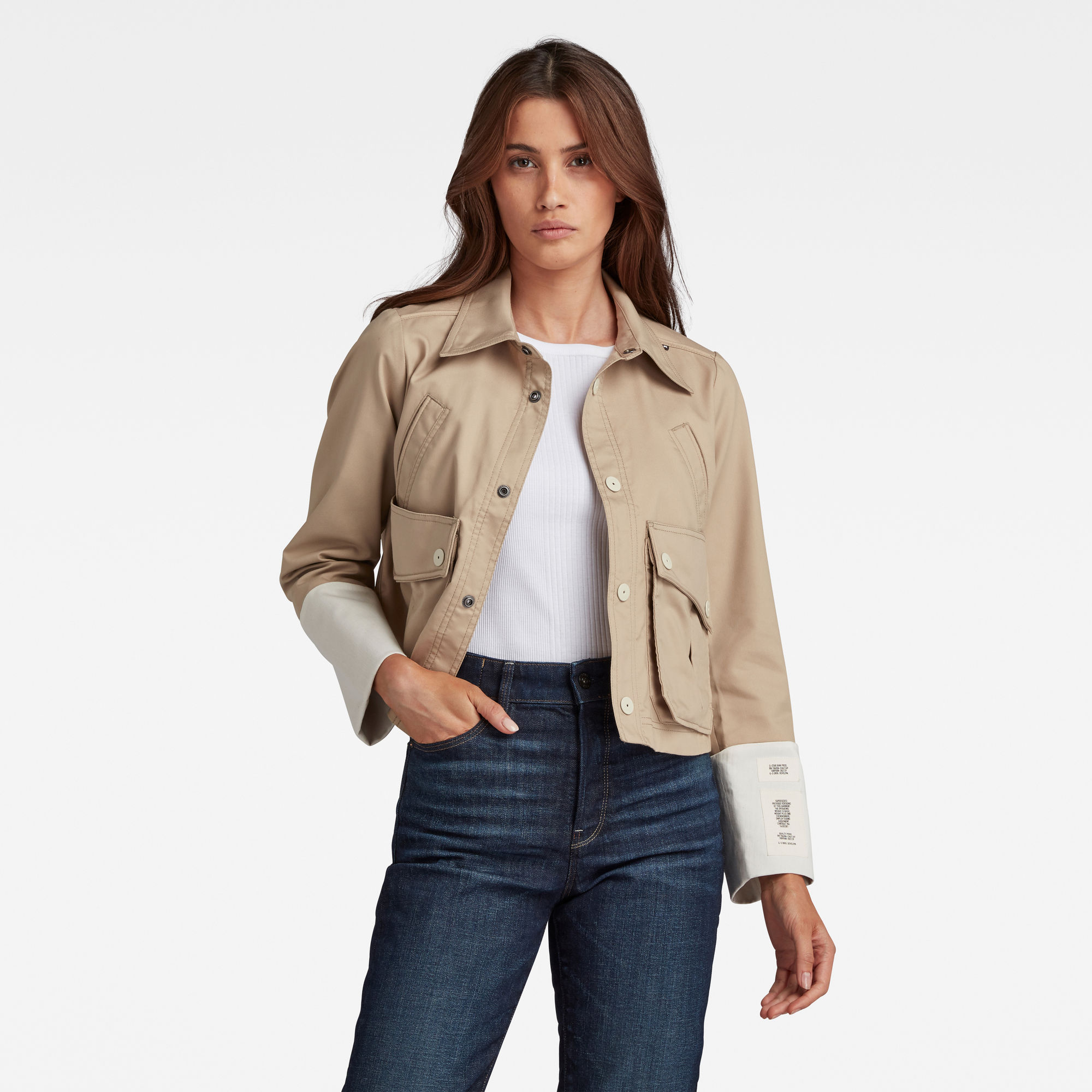 G-Star RAW Dames Cropped Field Jack Beige G-Star RAW Dames Cropped Field Jack Beige