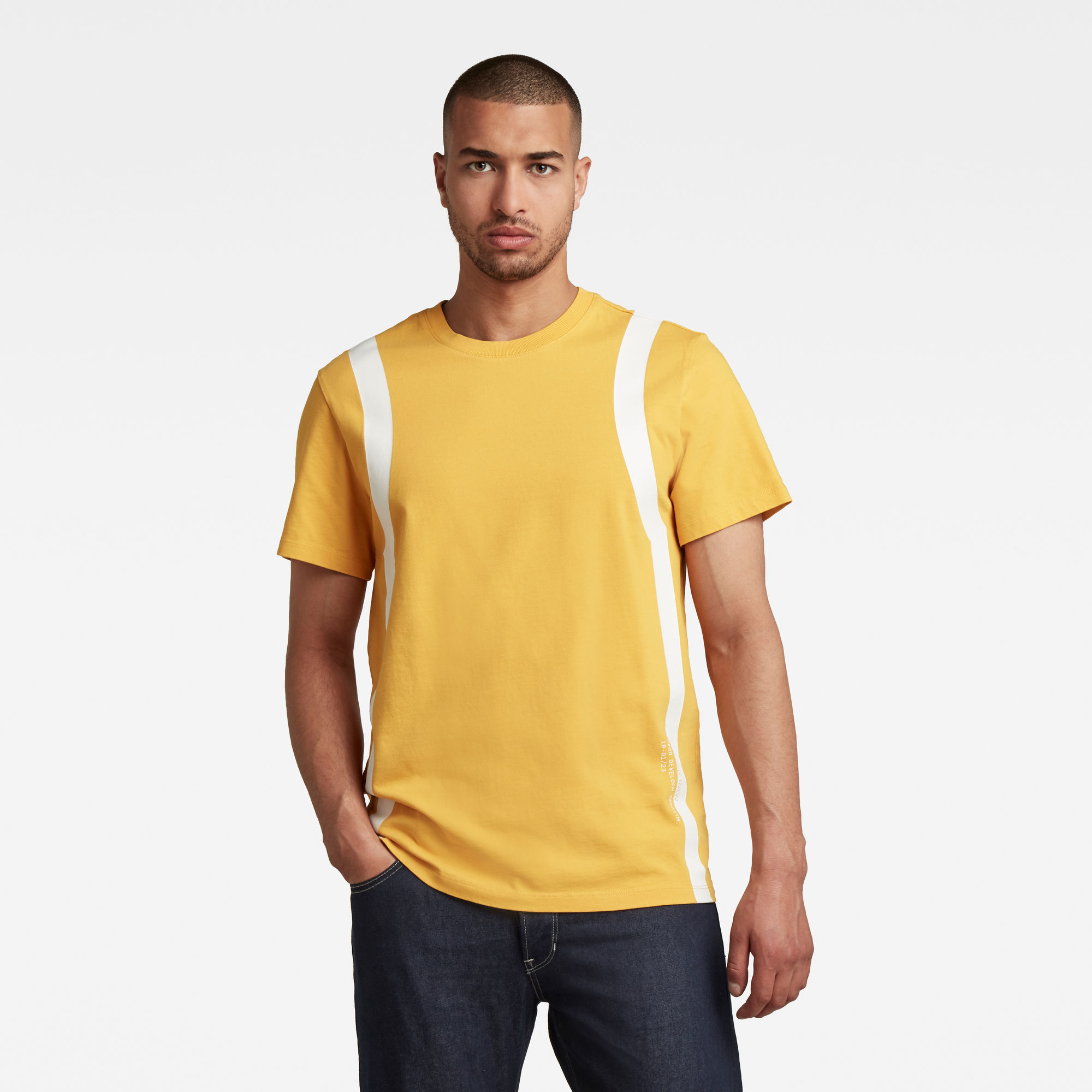 G-Star RAW Heren Sport Insert T-Shirt Geel G-Star RAW Heren Sport Insert T-Shirt Geel