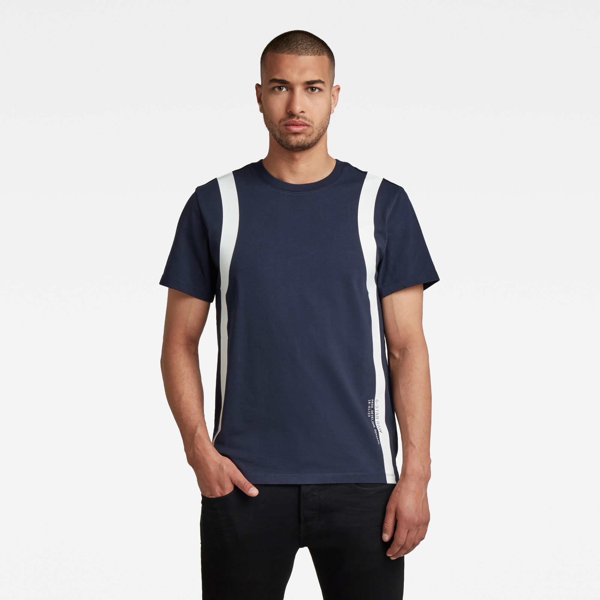 G-Star RAW Heren Sport Insert T-Shirt Donkerblauw G-Star RAW Heren Sport Insert T-Shirt Donkerblauw