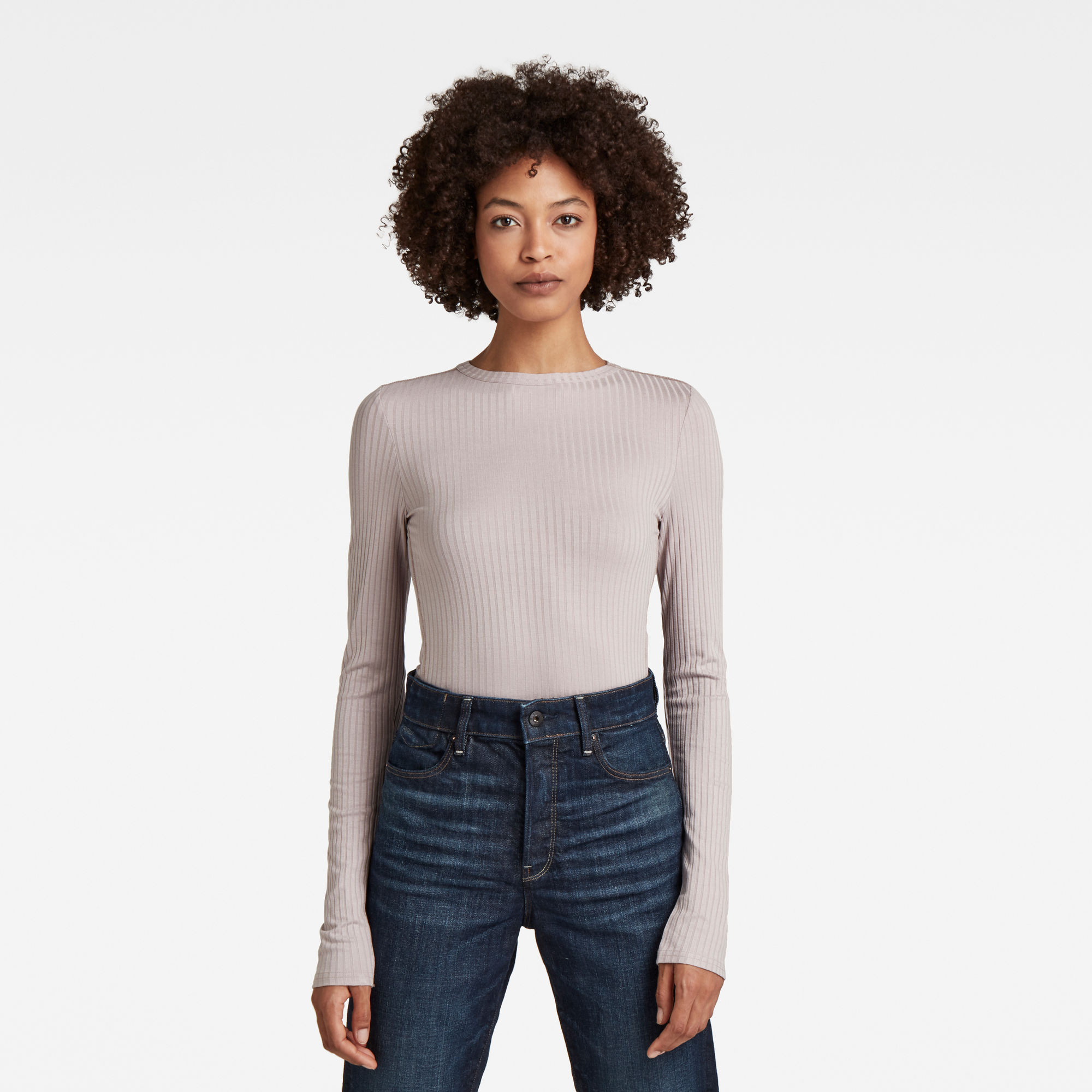 G-Star RAW Dames Slim Rib Long Sleeve Top Roze G-Star RAW Dames Slim Rib Long Sleeve Top Roze