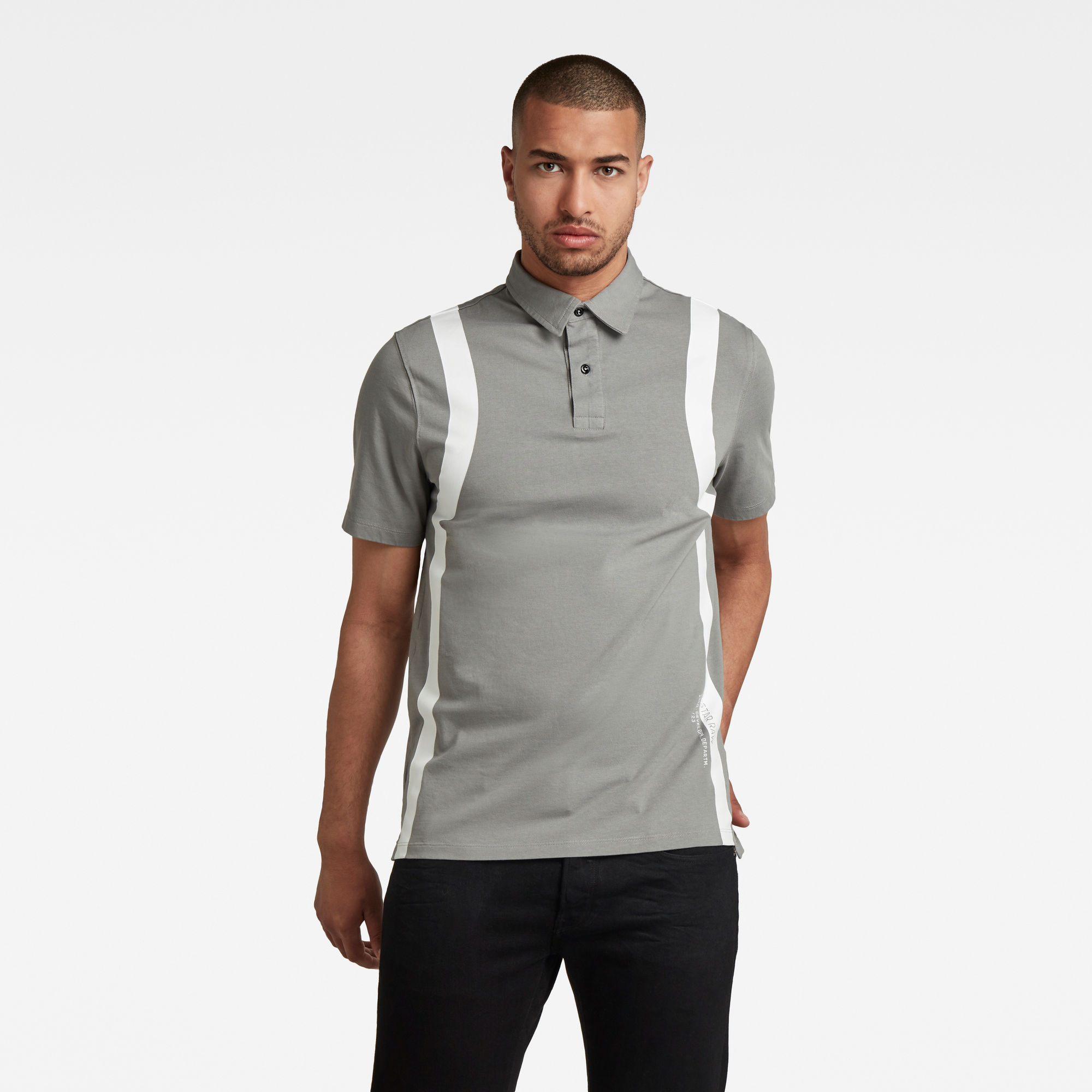 G-Star RAW Heren Polo Printed Stripe Grijs G-Star RAW Heren Polo Printed Stripe Grijs