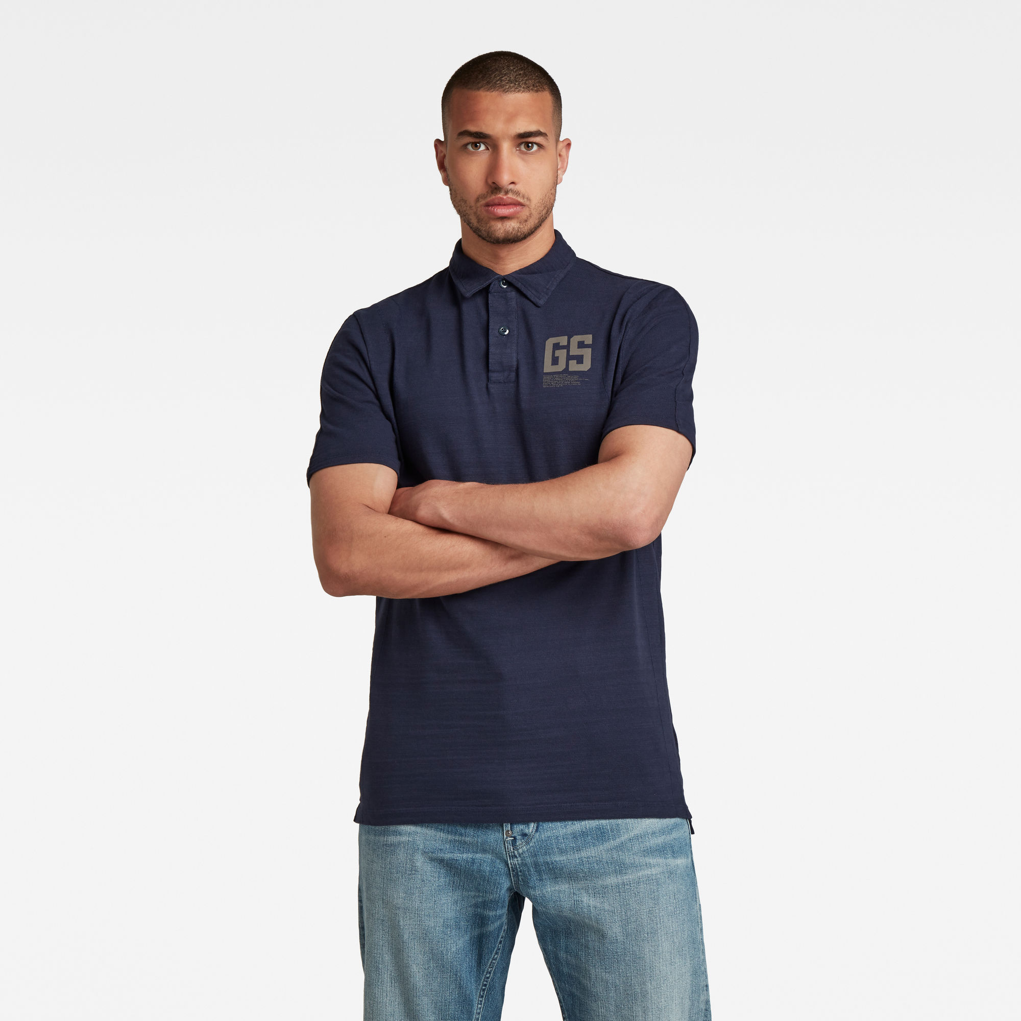 G-Star RAW Heren Stitch & Graphic Polo Donkerblauw G-Star RAW Heren Stitch & Graphic Polo Donkerblauw