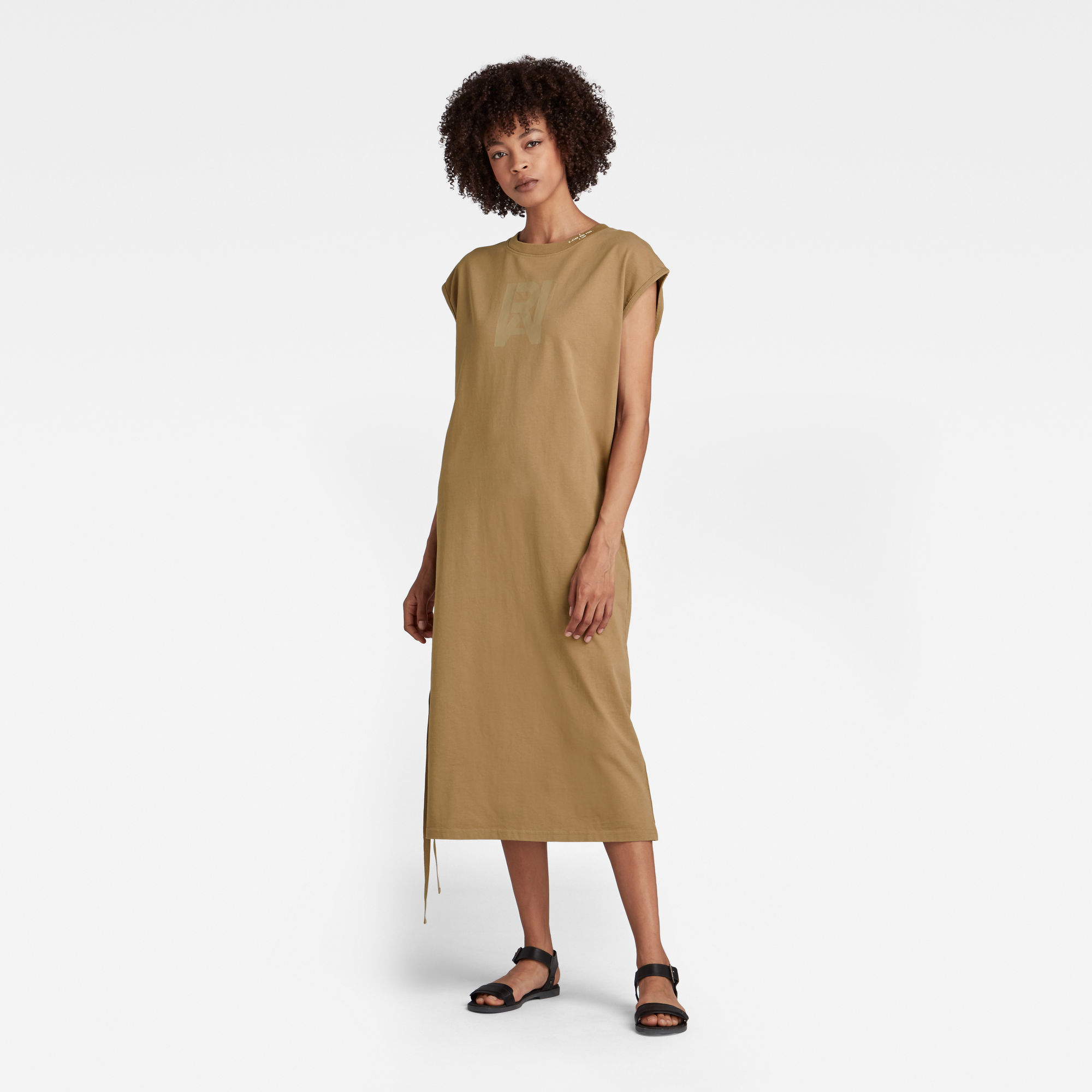 G-Star RAW Dames RAW Adjustable Tee Jurk Beige G-Star RAW Dames RAW Adjustable Tee Jurk Beige