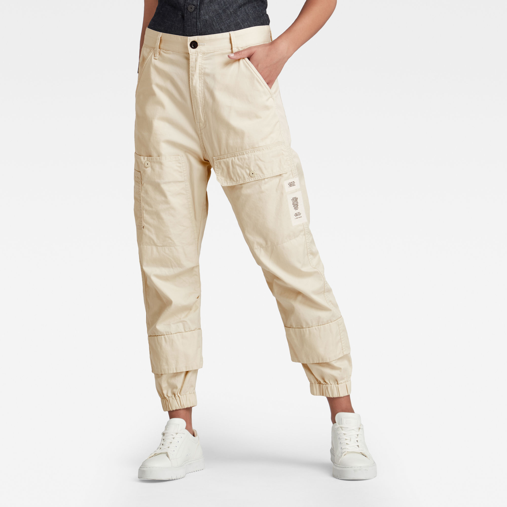 G-Star RAW Dames Cargo Broek Tapered Beige G-Star RAW Dames Cargo Broek Tapered Beige