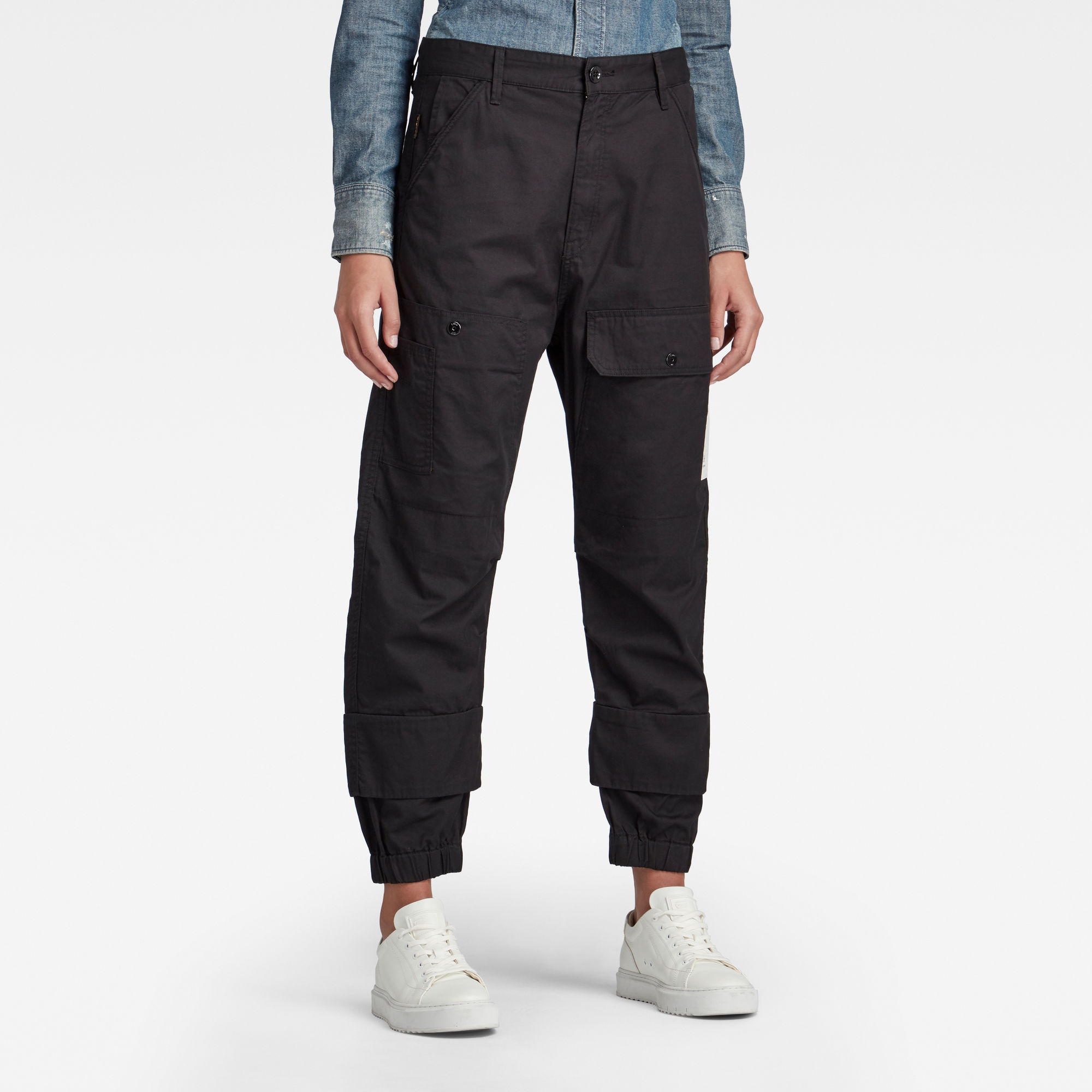 G-Star RAW Dames Cargo Broek Tapered Zwart G-Star RAW Dames Cargo Broek Tapered Zwart