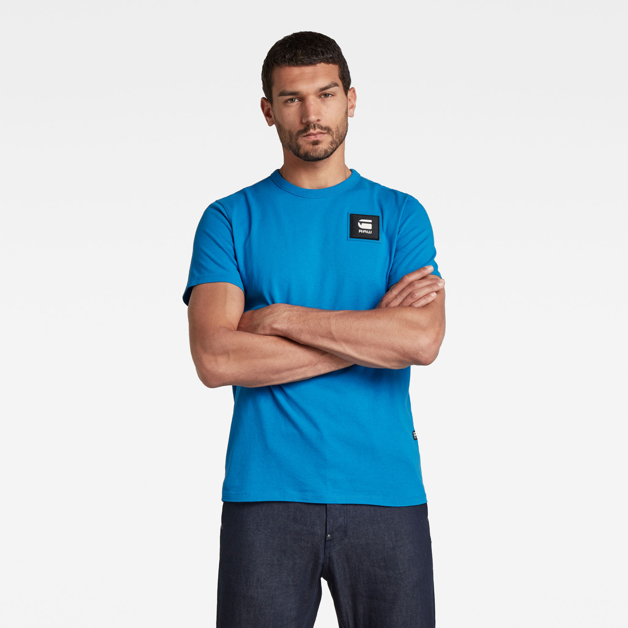 G-Star RAW Heren Badge Logo+ T-shirt Blauw G-Star RAW Heren Badge Logo+ T-shirt Blauw