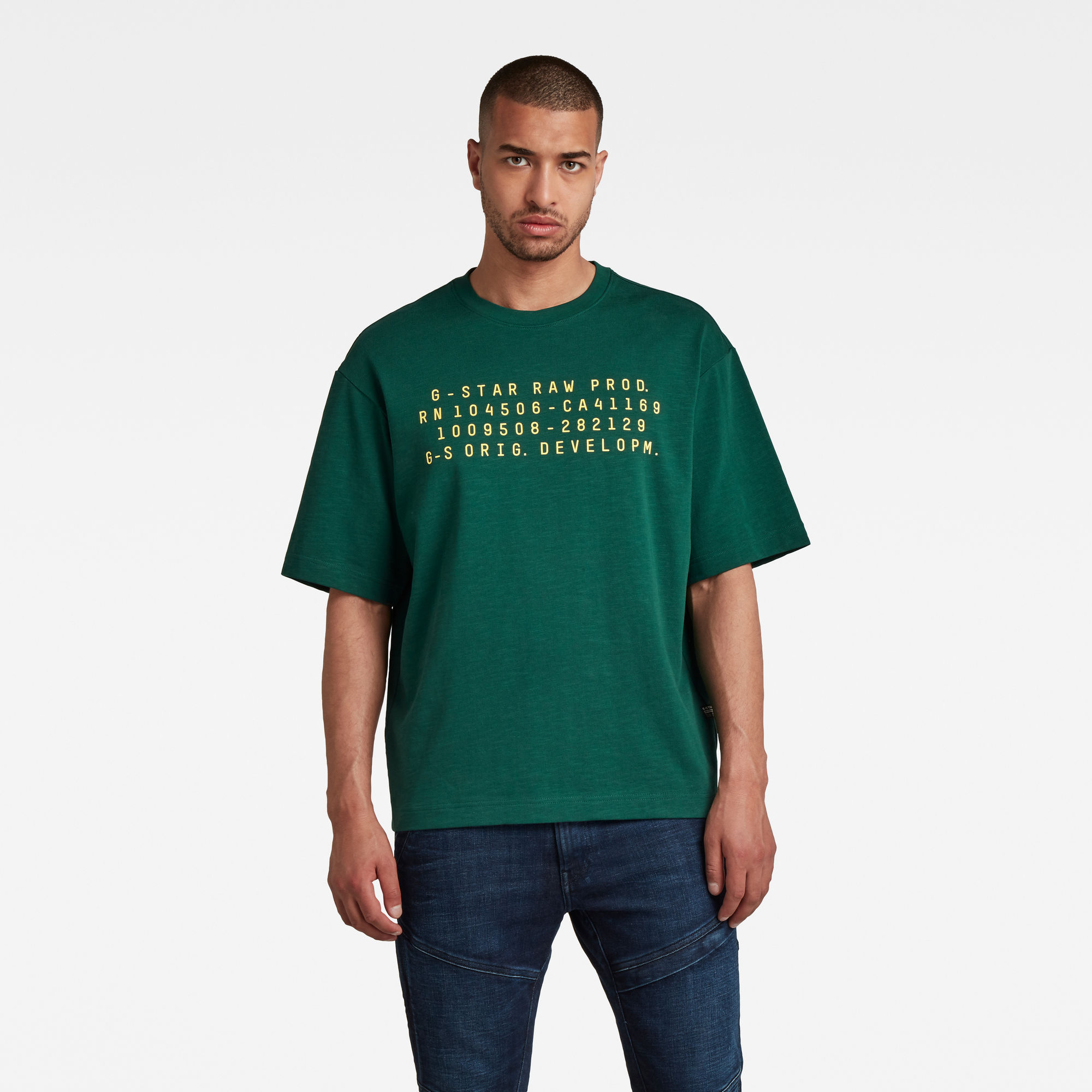 G-Star RAW Heren Text Graphic Loose T-Shirt Groen G-Star RAW Heren Text Graphic Loose T-Shirt Groen