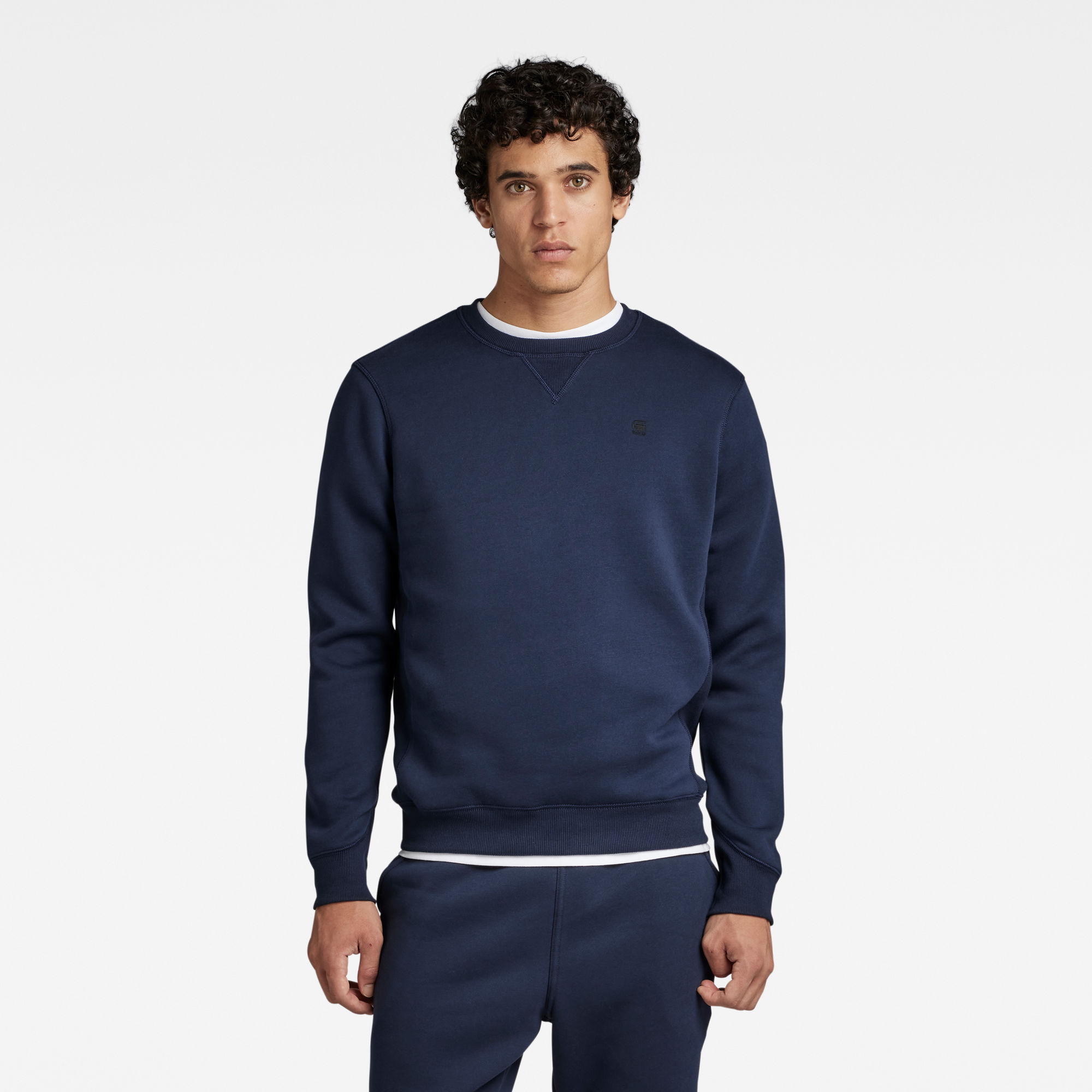 G-Star RAW Heren Premium Core Sweater Donkerblauw G-Star RAW Heren Premium Core Sweater Donkerblauw