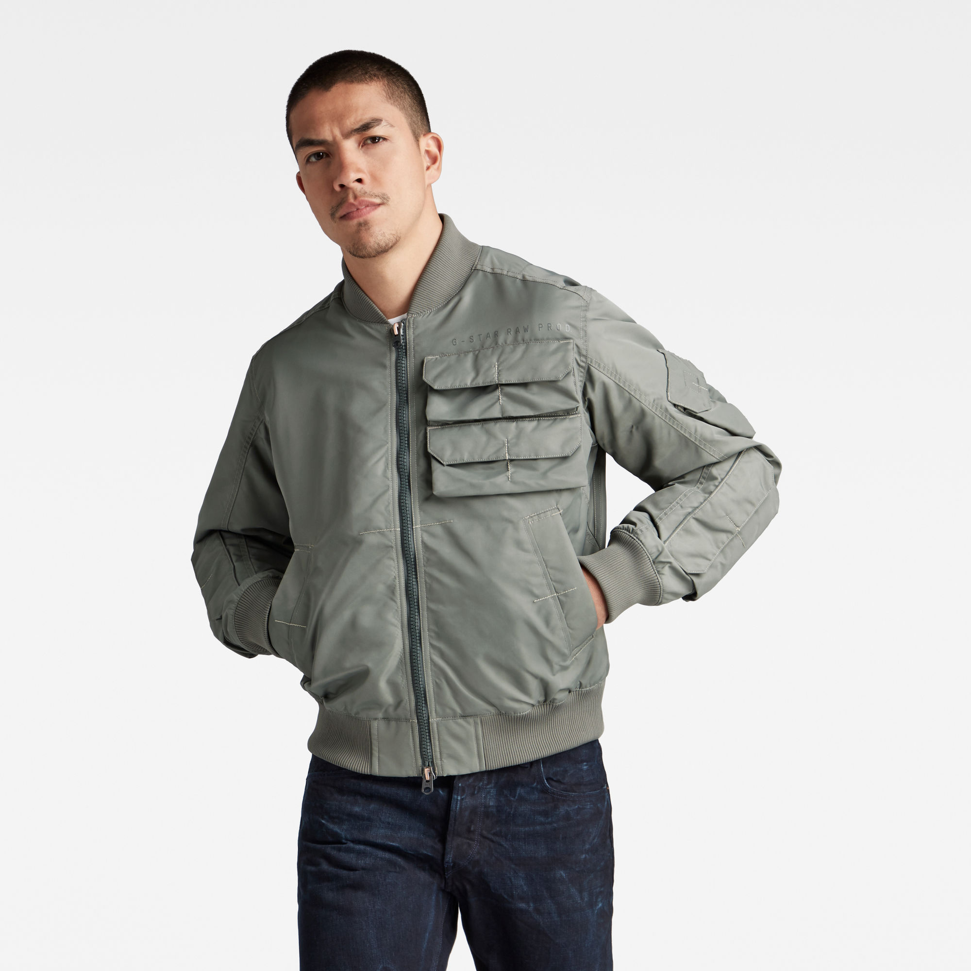 G-Star RAW Heren Bomberjack Chest Pocket Groen G-Star RAW Heren Bomberjack Chest Pocket Groen