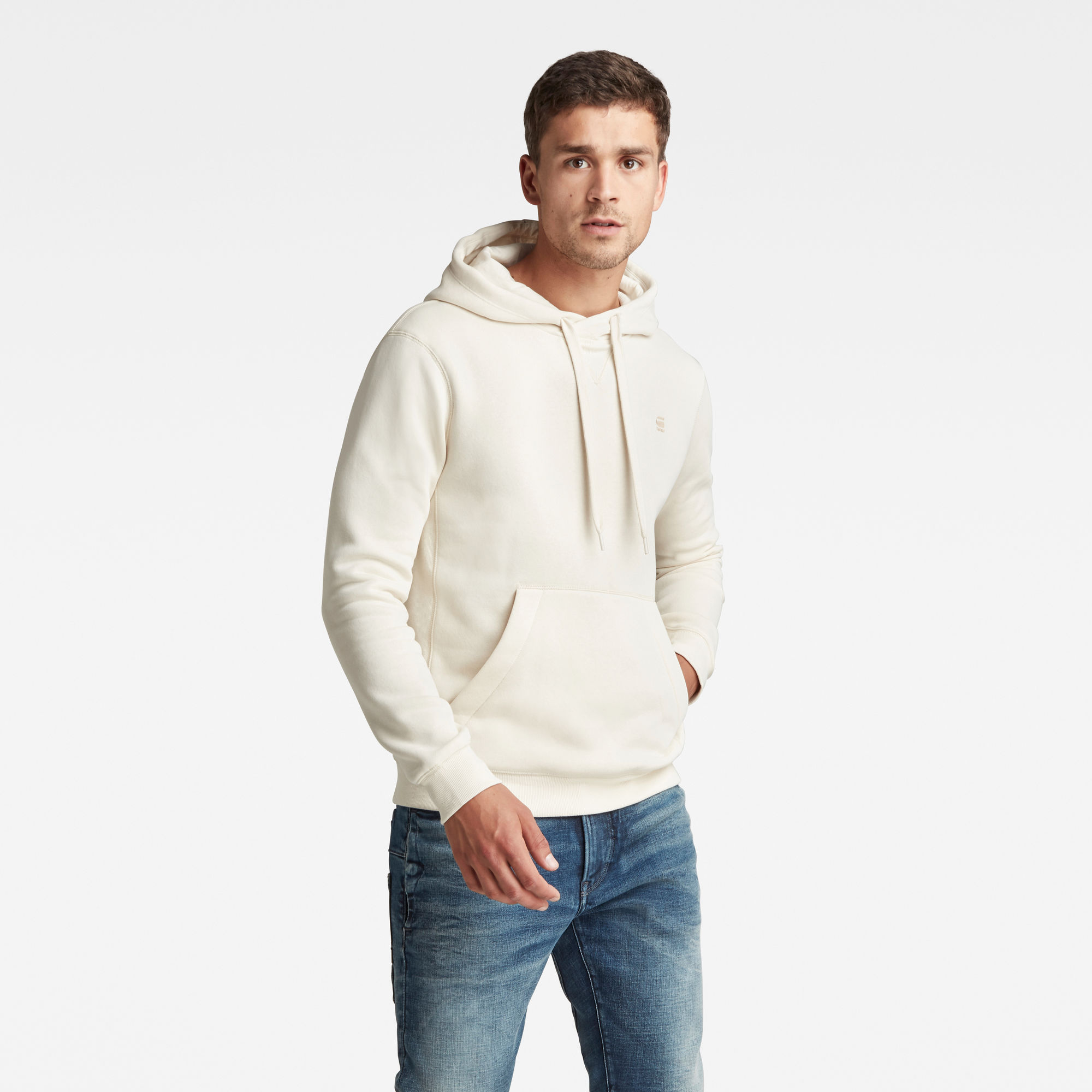 G-Star RAW Heren Premium Core Hoodie Beige G-Star RAW Heren Premium Core Hoodie Beige