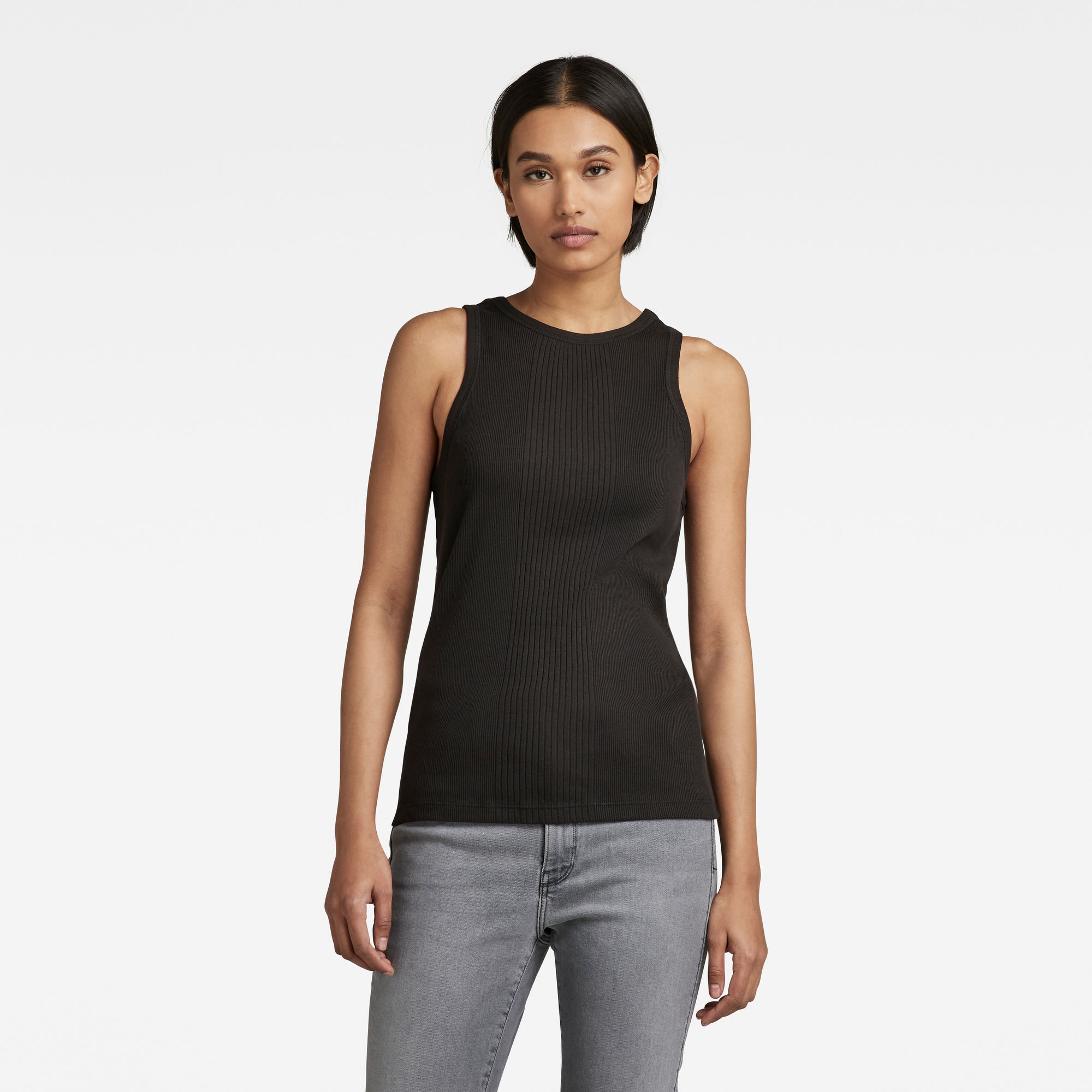 G-Star RAW Dames Engineered Rib Tanktop Zwart G-Star RAW Dames Engineered Rib Tanktop Zwart