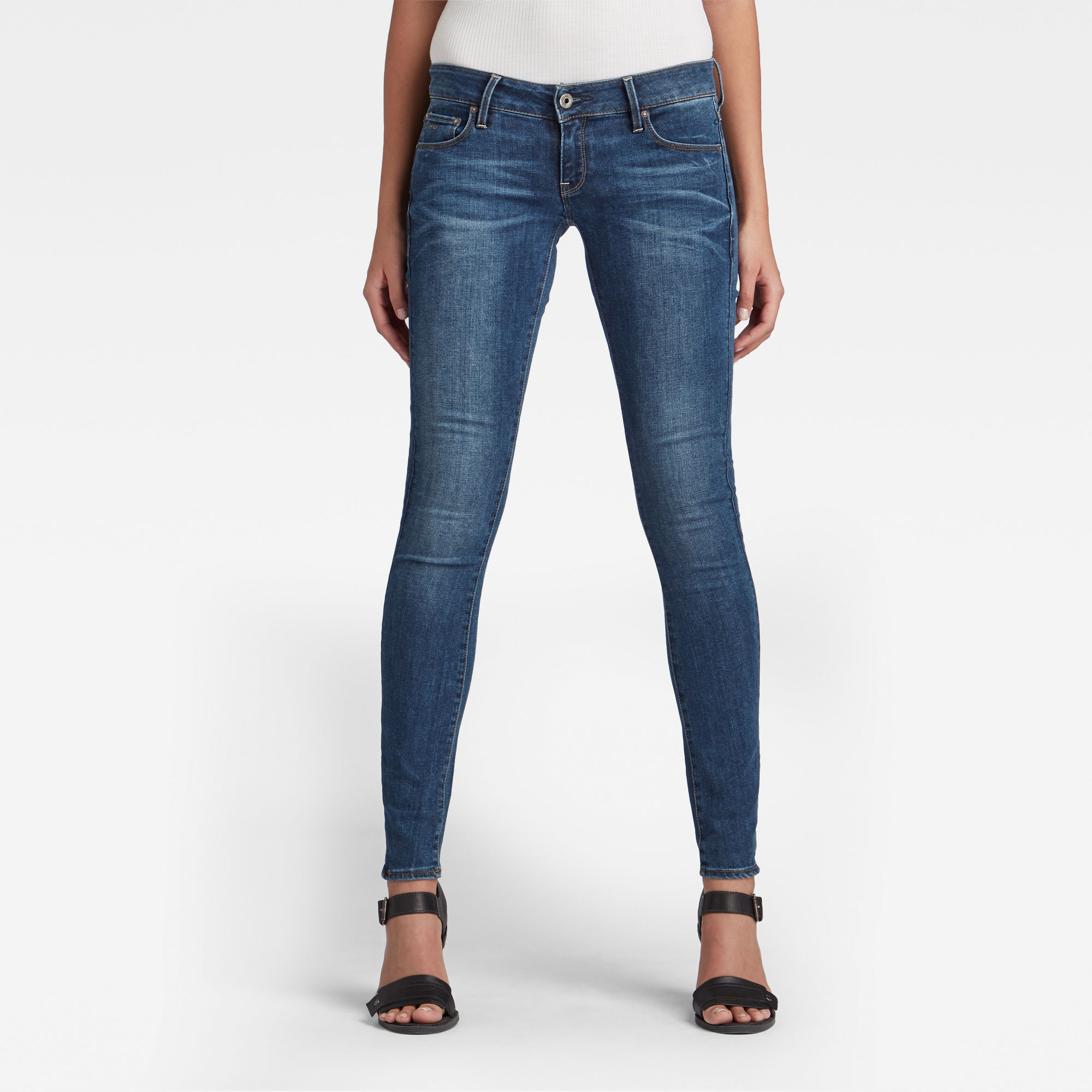 G-Star RAW Dames 3301 Low Skinny Jeans Blauw G-Star RAW Dames 3301 Low Skinny Jeans Blauw