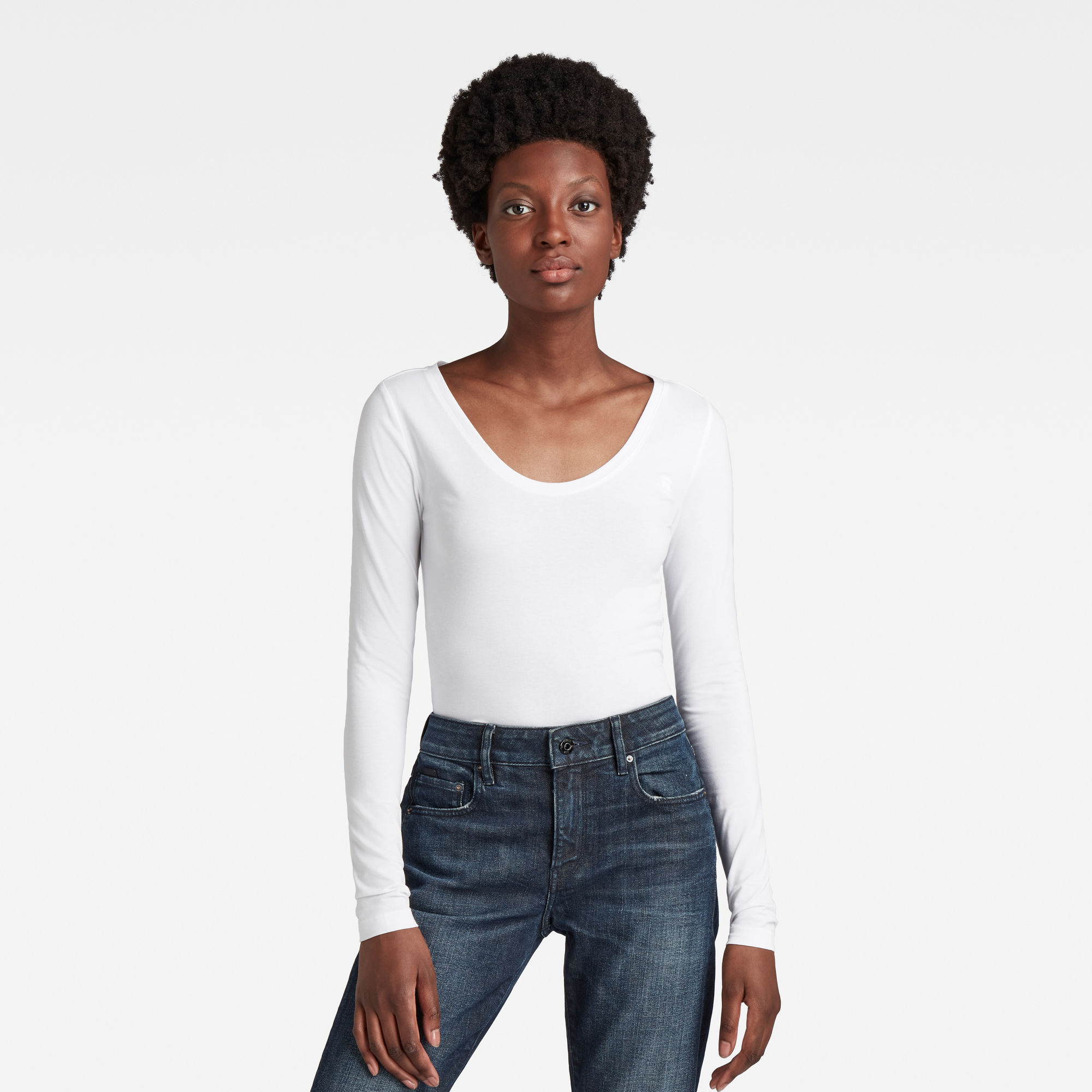 G-Star RAW Dames Basic Round Neck T-Shirt Wit G-Star RAW Dames Basic Round Neck T-Shirt Wit