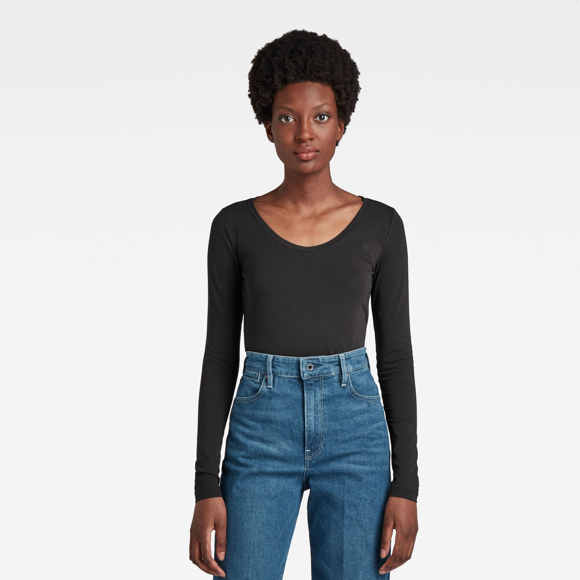 G-Star RAW Dames Basic Round Neck T-Shirt Zwart G-Star RAW Dames Basic Round Neck T-Shirt Zwart