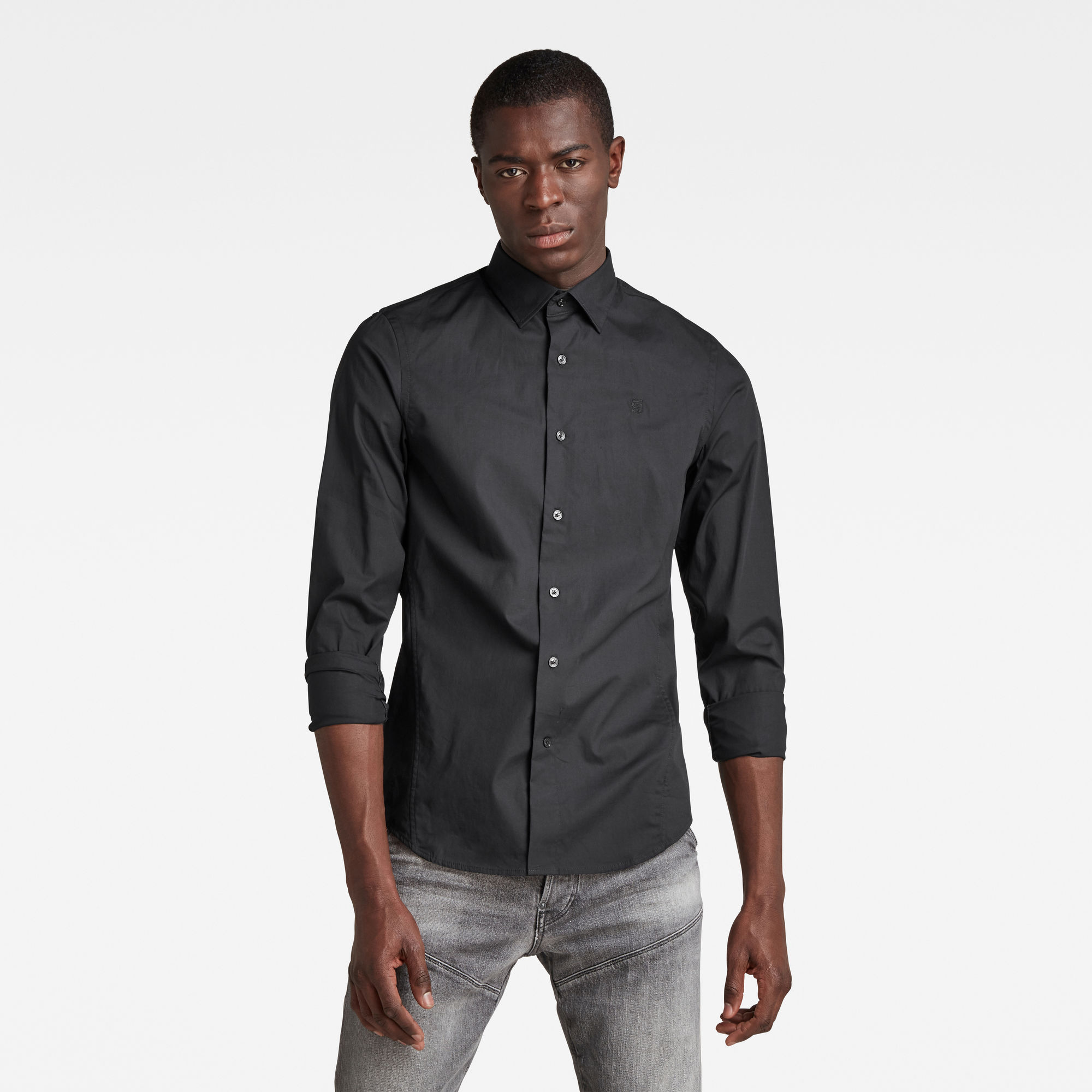 G-Star RAW Heren Dressed Super Slim Overhemd Zwart G-Star RAW Heren Dressed Super Slim Overhemd Zwart