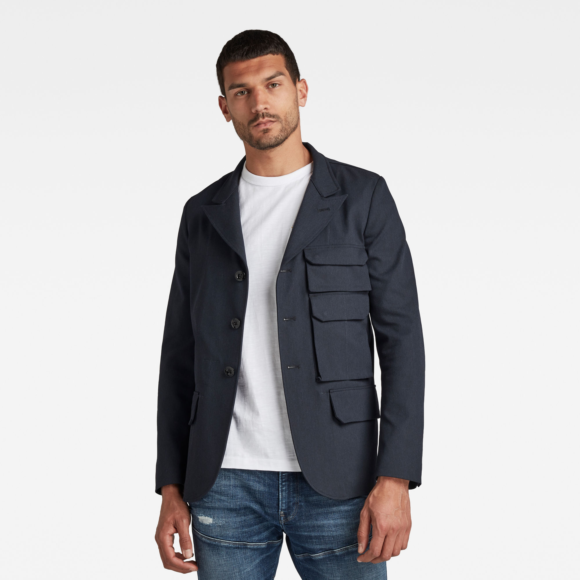 G-Star RAW Heren GSRR 4-Button Blazer Donkerblauw G-Star RAW Heren GSRR 4-Button Blazer Donkerblauw