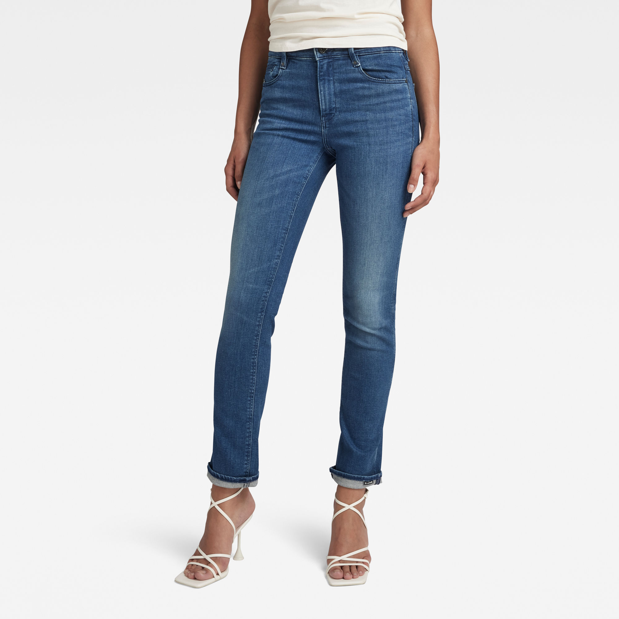 G-Star RAW Dames Noxer Straight Jeans Blauw G-Star RAW Dames Noxer Straight Jeans Blauw