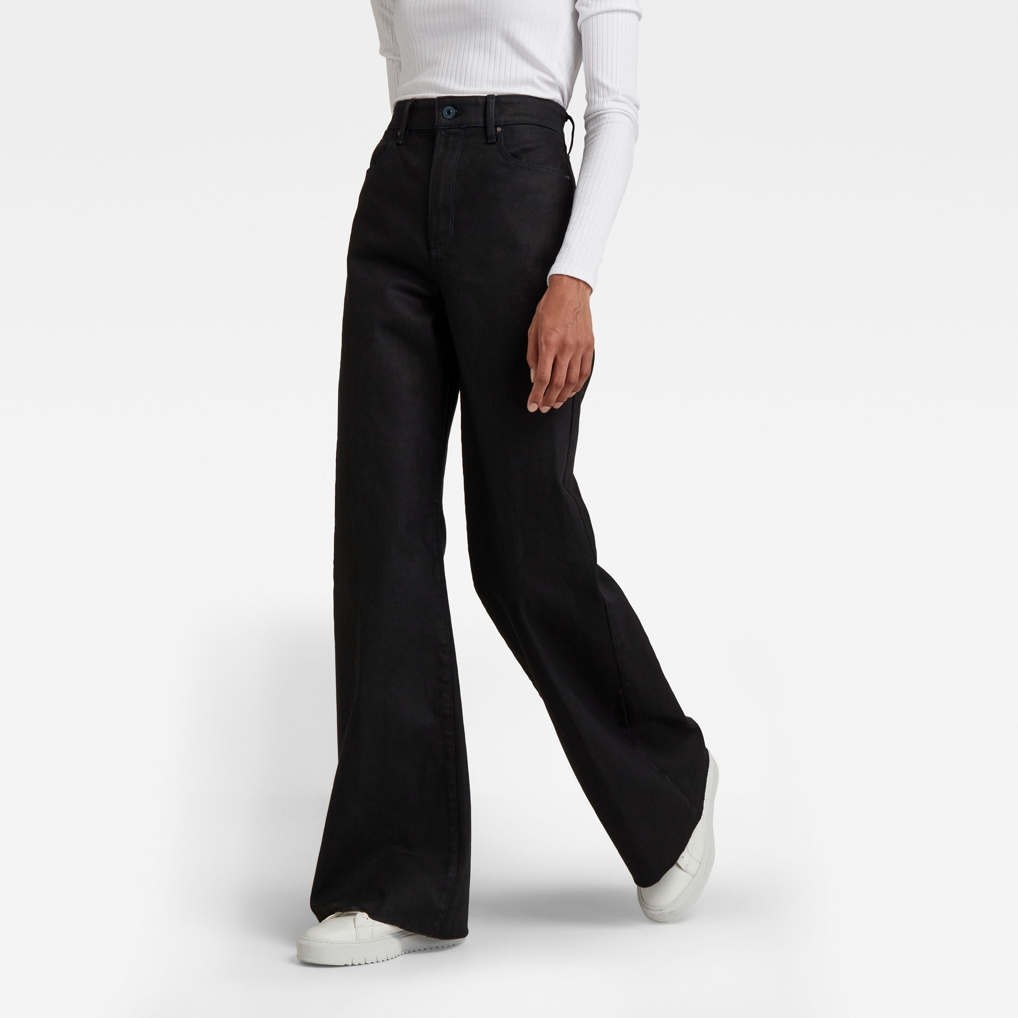 

Deck Ultra High Wide Leg Jeans - Black - Women