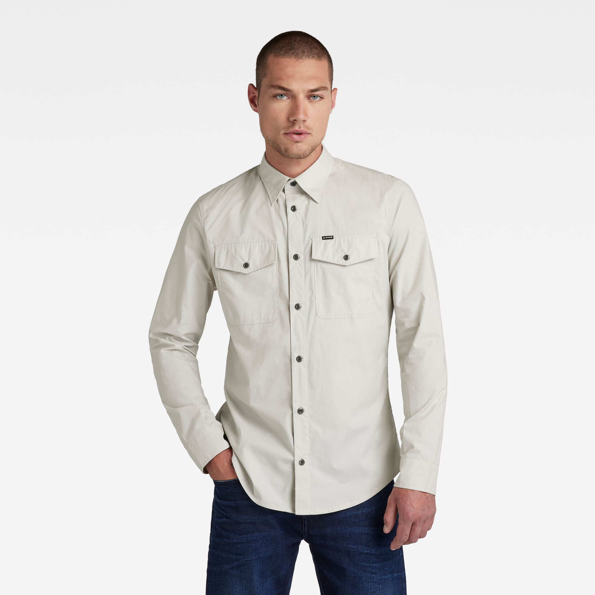 G-Star RAW Heren Marine Slim Shirt Lichtblauw G-Star RAW Heren Marine Slim Shirt Lichtblauw