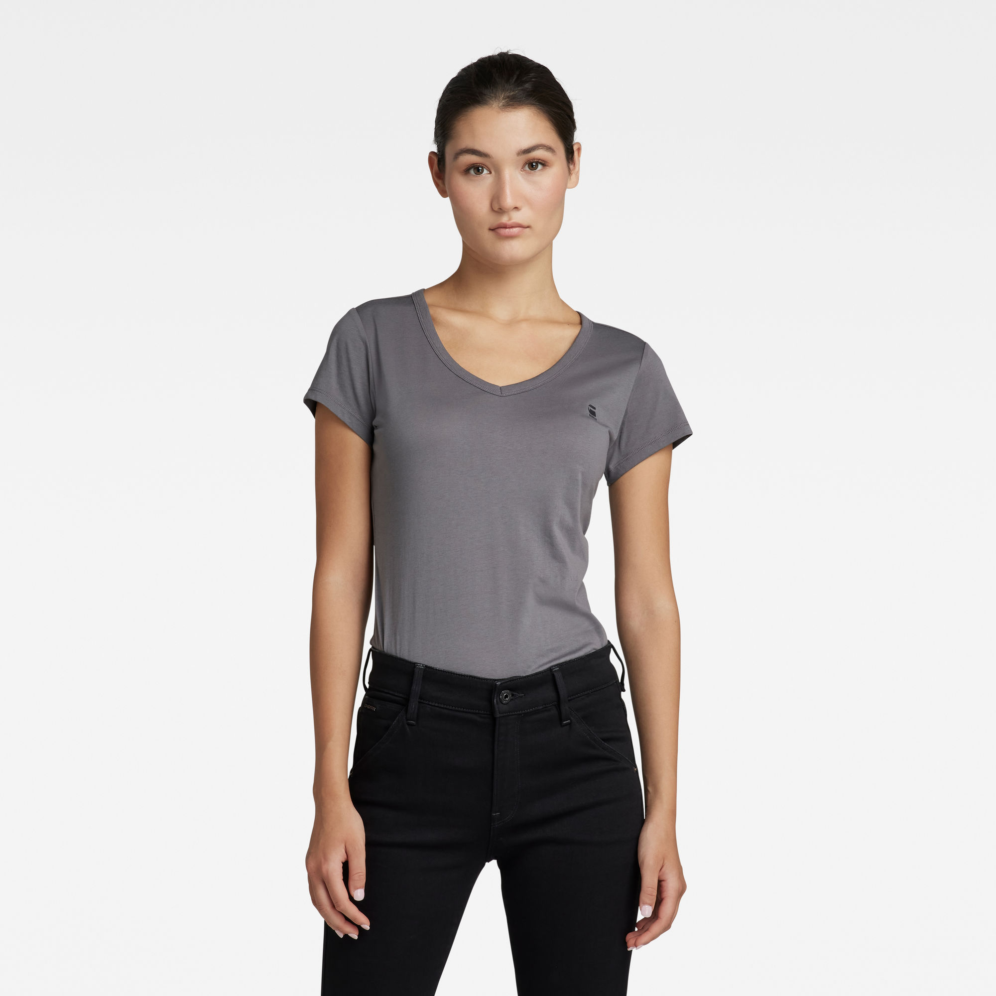 G-Star RAW Dames Eyben Slim Top Grijs G-Star RAW Dames Eyben Slim Top Grijs