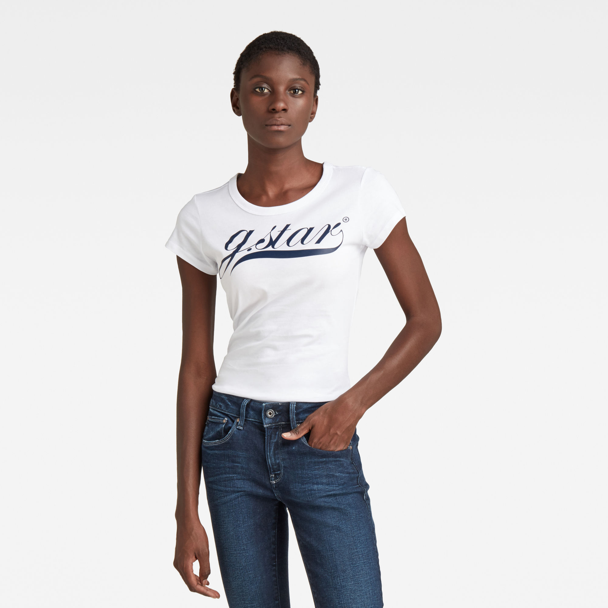 G-Star RAW Dames Graphic 3 Top Wit G-Star RAW Dames Graphic 3 Top Wit