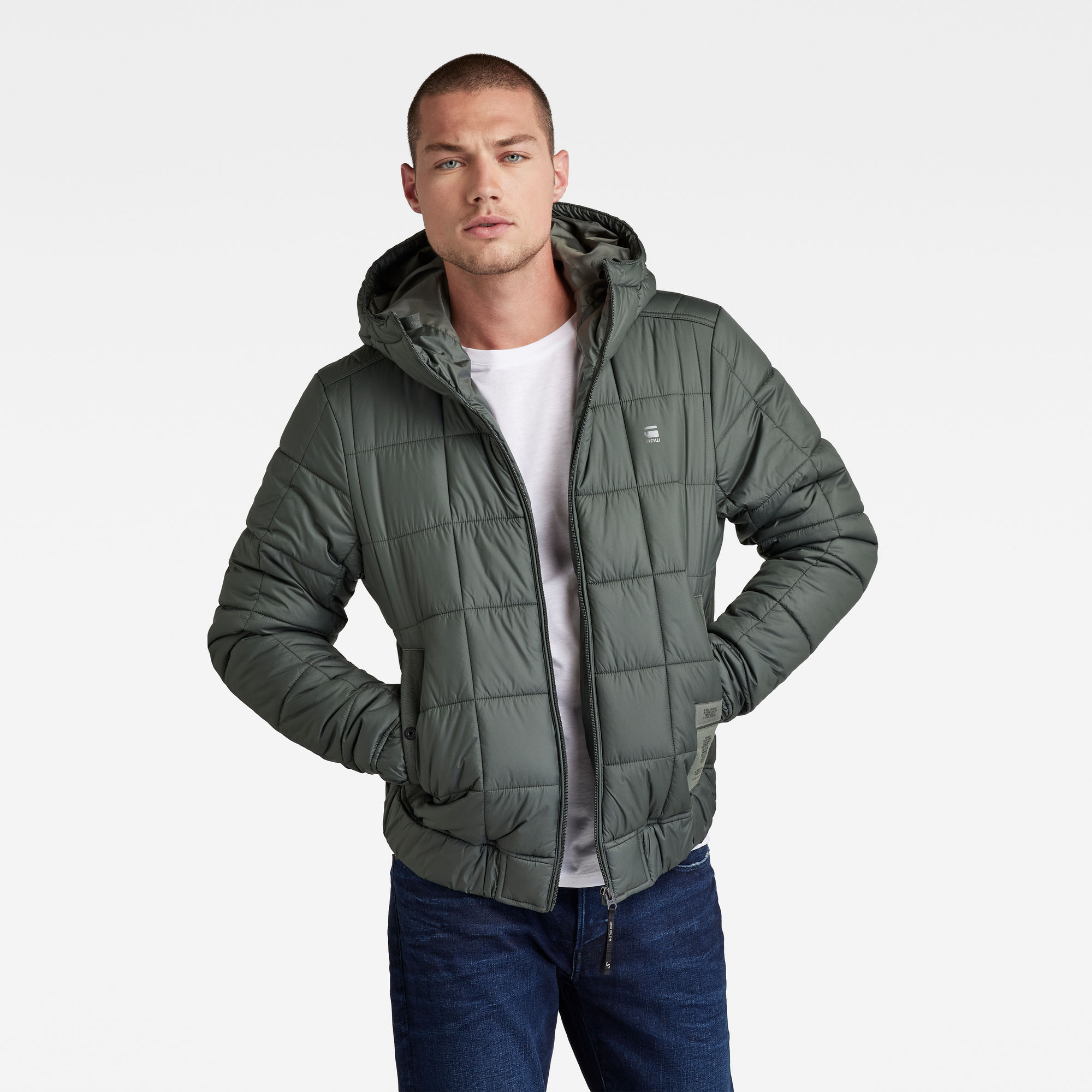 G-Star RAW Heren Jack Meefic Square Quilted Grijs G-Star RAW Heren Jack Meefic Square Quilted Grijs