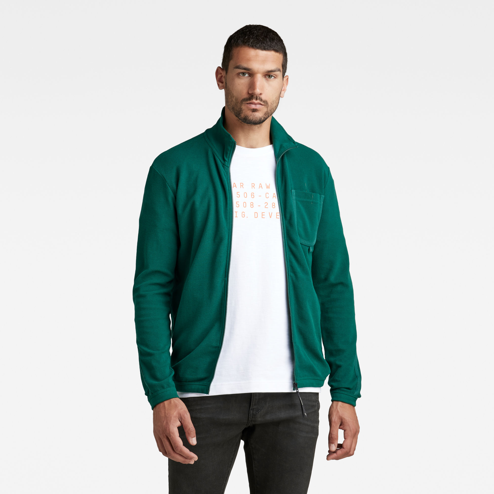 G-Star RAW Heren Pocket Tape Tweeter Met Rits Groen G-Star RAW Heren Pocket Tape Tweeter Met Rits Groen