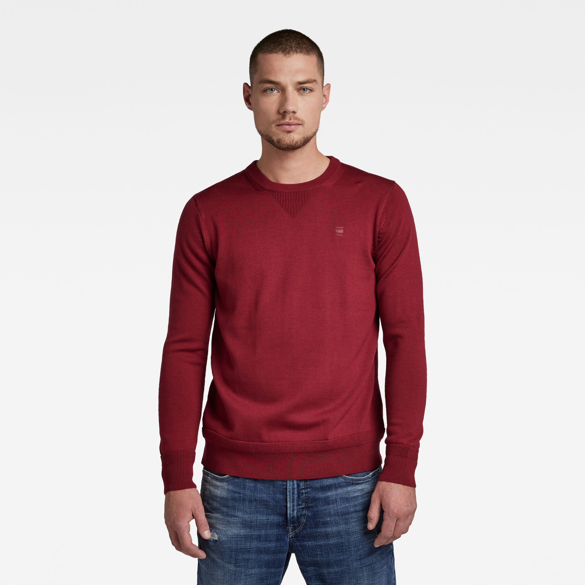 G-Star RAW Heren Premium Basic Knitted sweater Rood G-Star RAW Heren Premium Basic Knitted sweater Rood