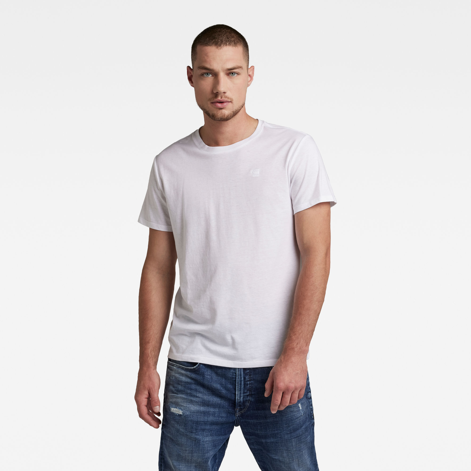 G-Star RAW Heren Basic T-Shirt 2-Pack Wit G-Star RAW Heren Basic T-Shirt 2-Pack Wit