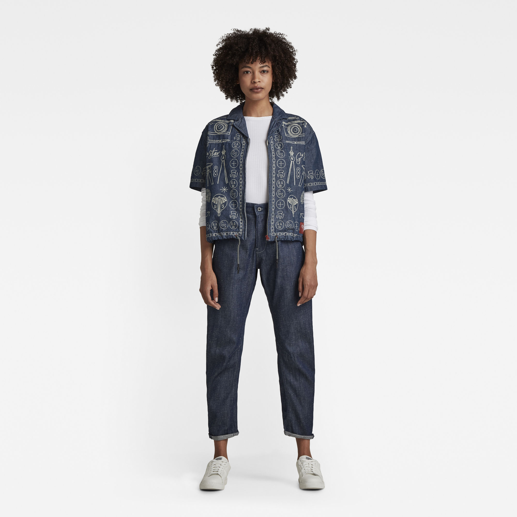 G-Star RAW Dames Arc 3D Boyfriend Jeans Donkerblauw G-Star RAW Dames Arc 3D Boyfriend Jeans Donkerblauw