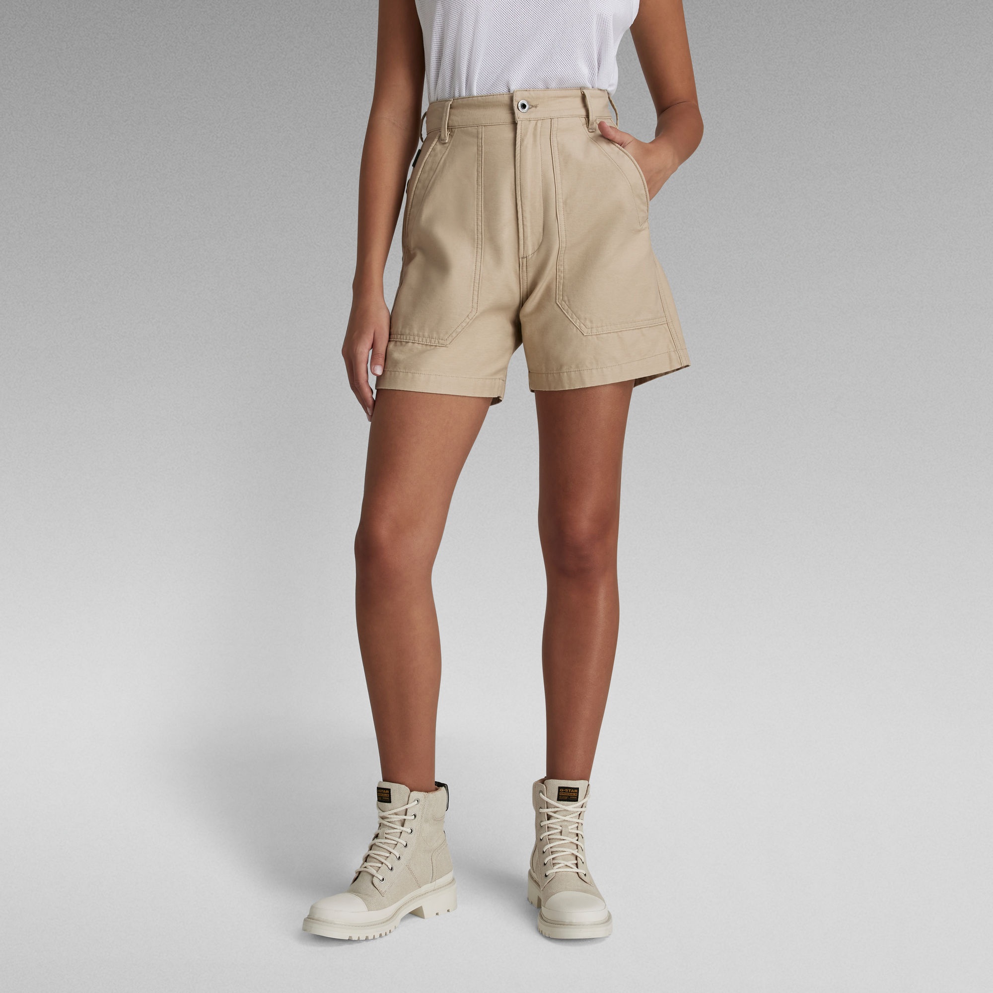 G-Star RAW 3D Fatigue Short - Beige - Dames