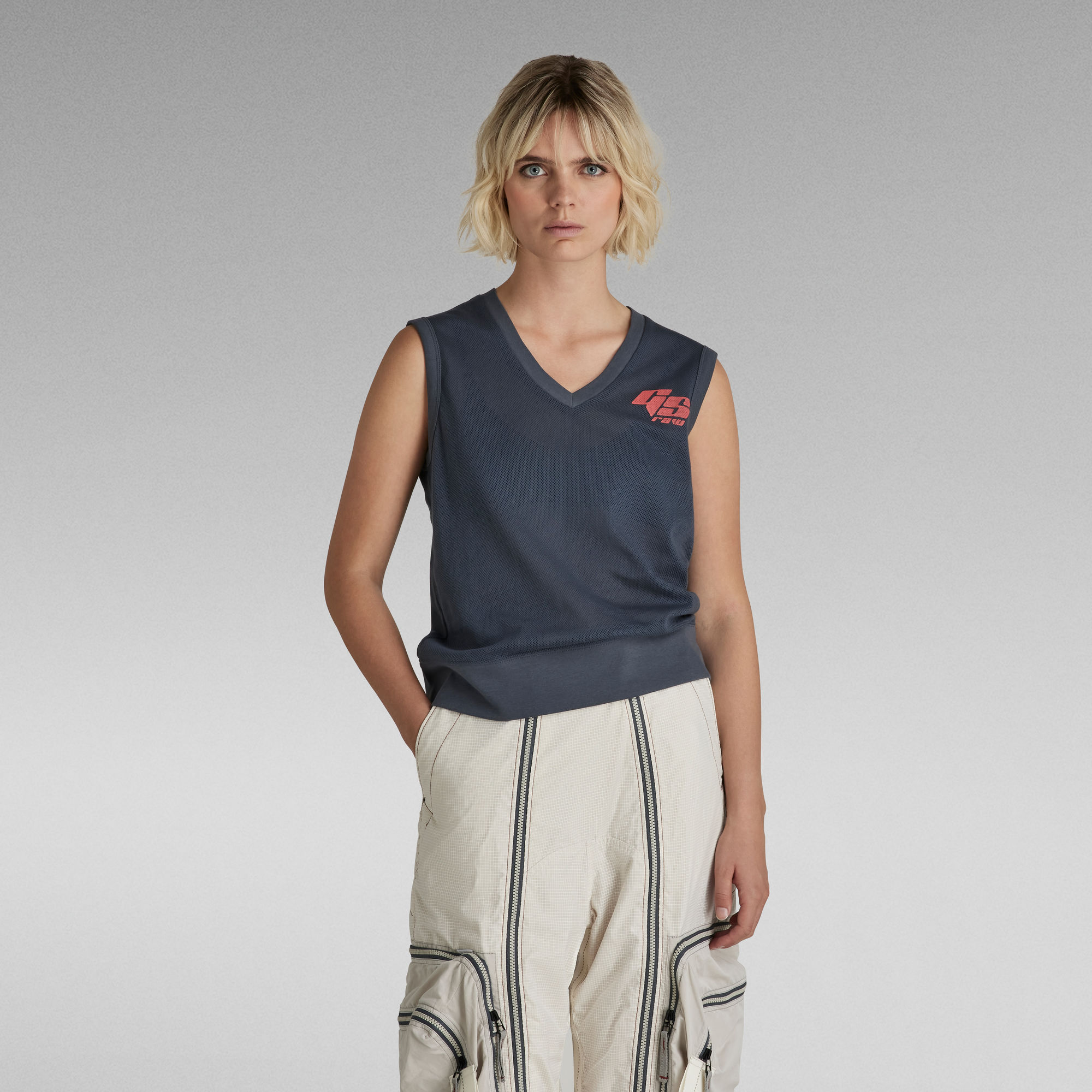 G-Star RAW Sports Graphic Mesh Tanktop - Midden blauw - Dames