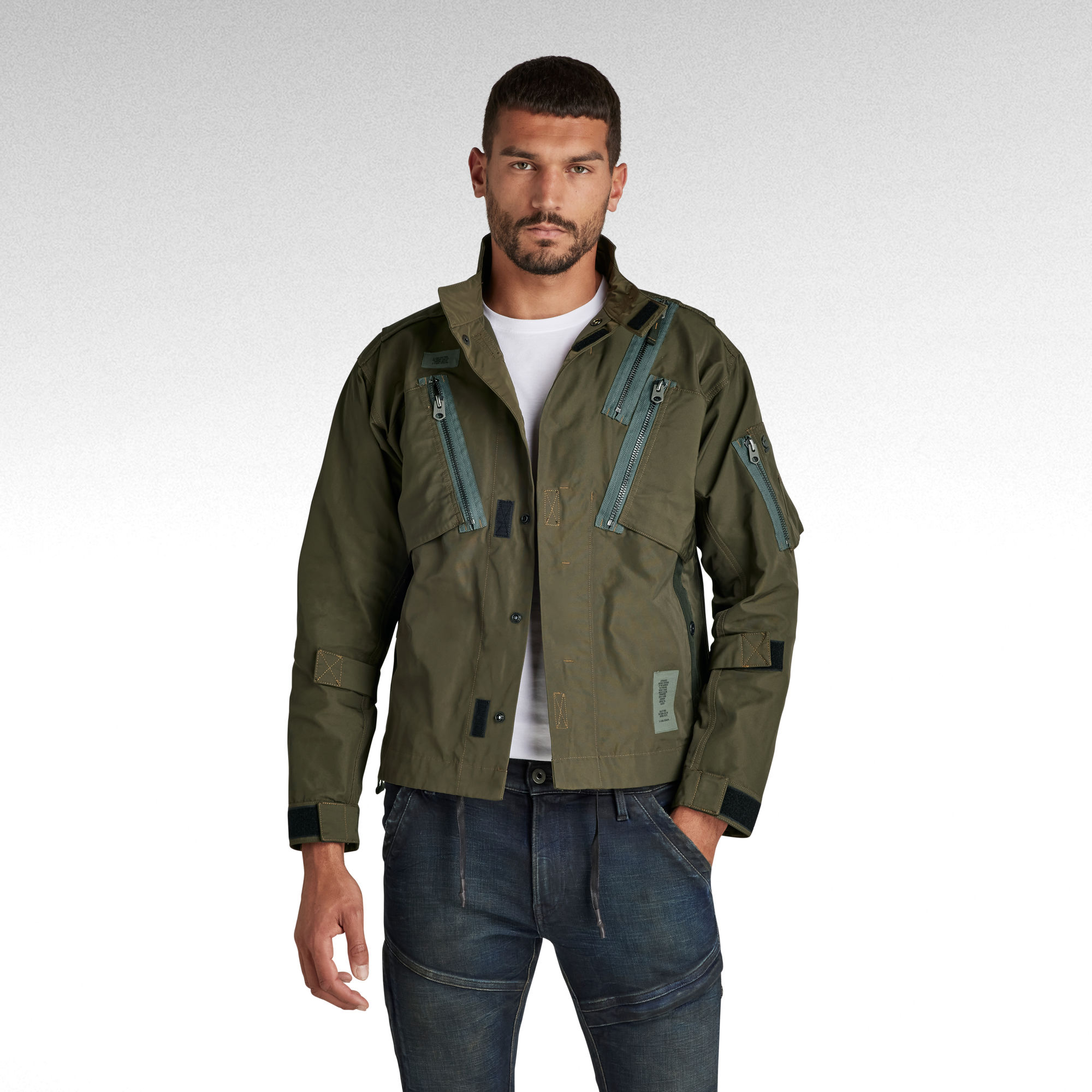 

E Slanted Pocket Overshirt - Grün - Herren