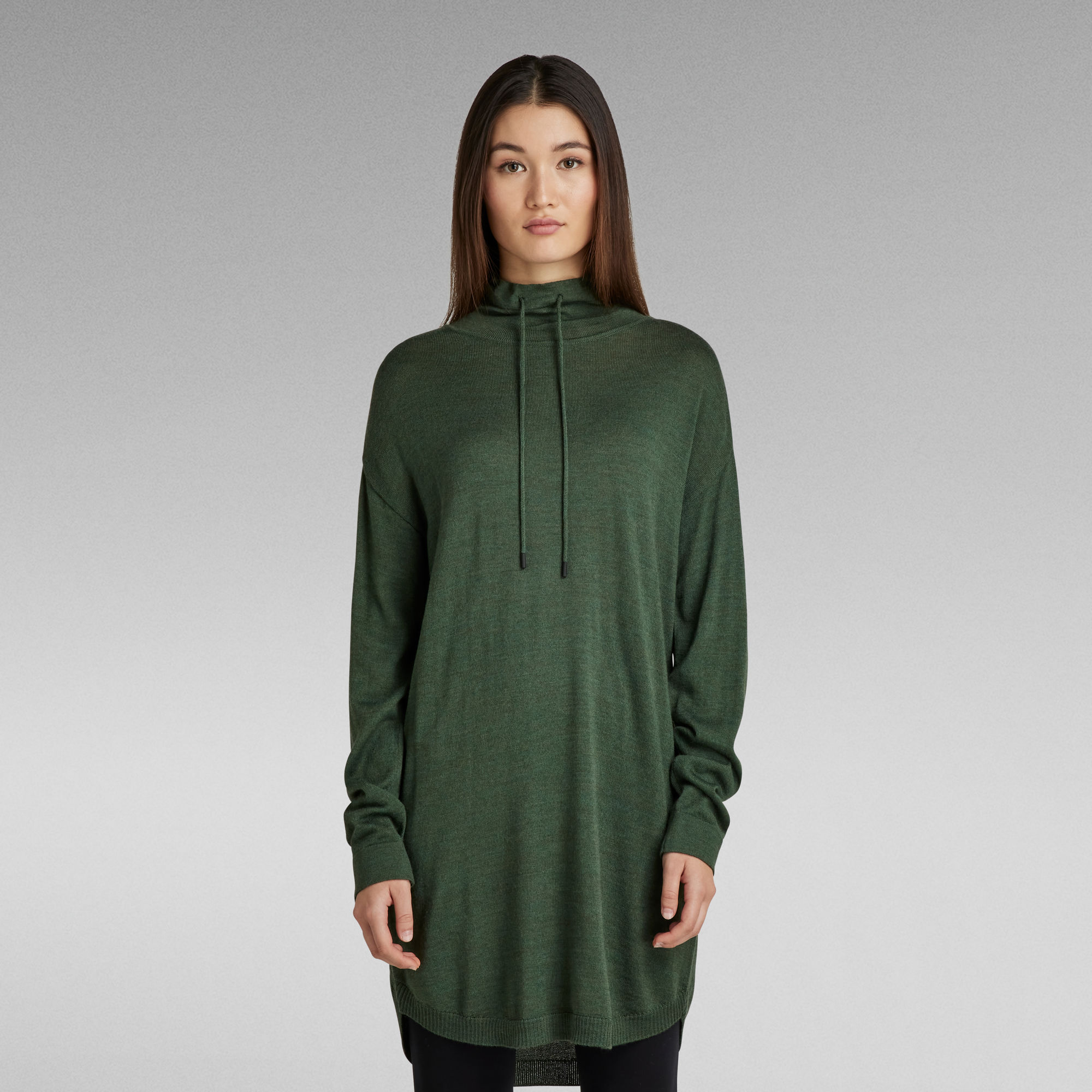 

Stand Up Collar Knitted Dress - Multi color - Women