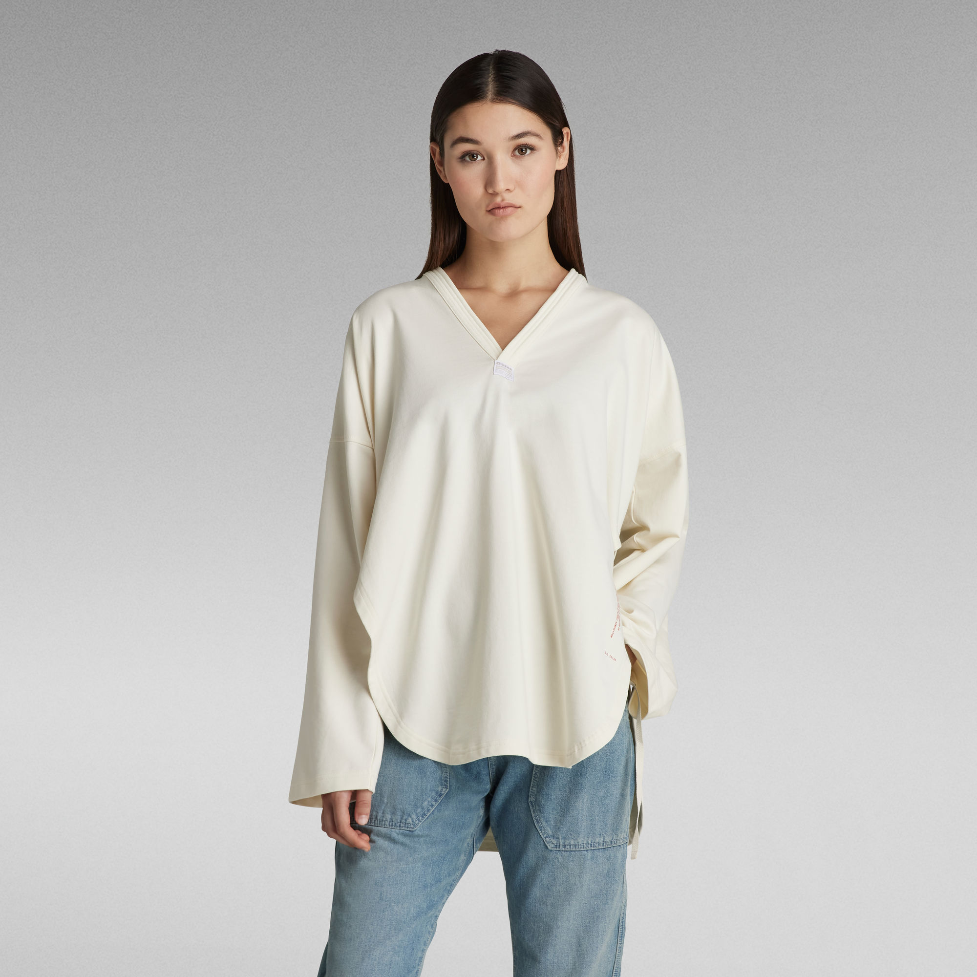 

Loose Sweater Flower Photo Graphic - Wit - Dames