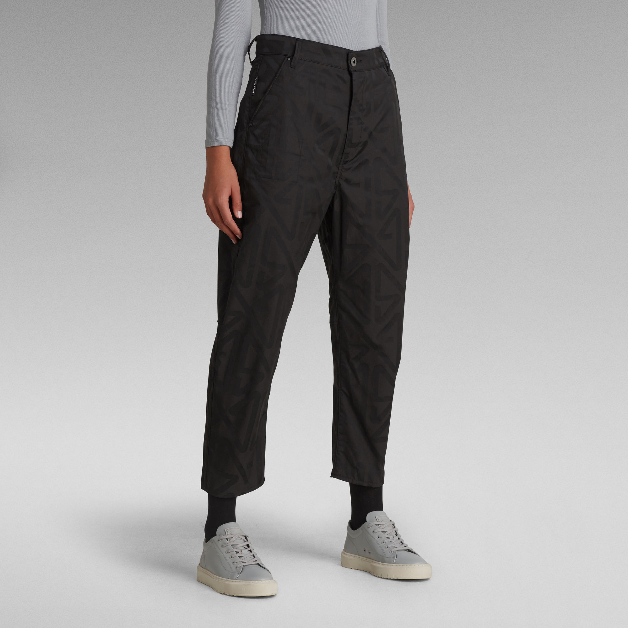 

Ingekorte chino 3D - Zwart - Dames