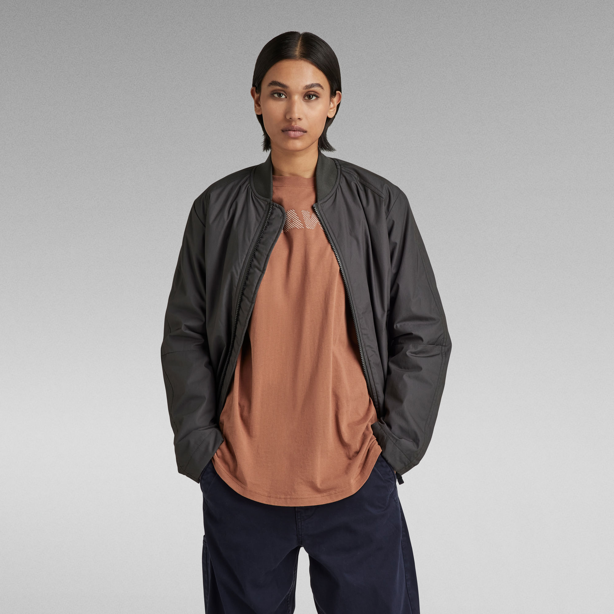 Bomber Overshirt - Grau - Damen