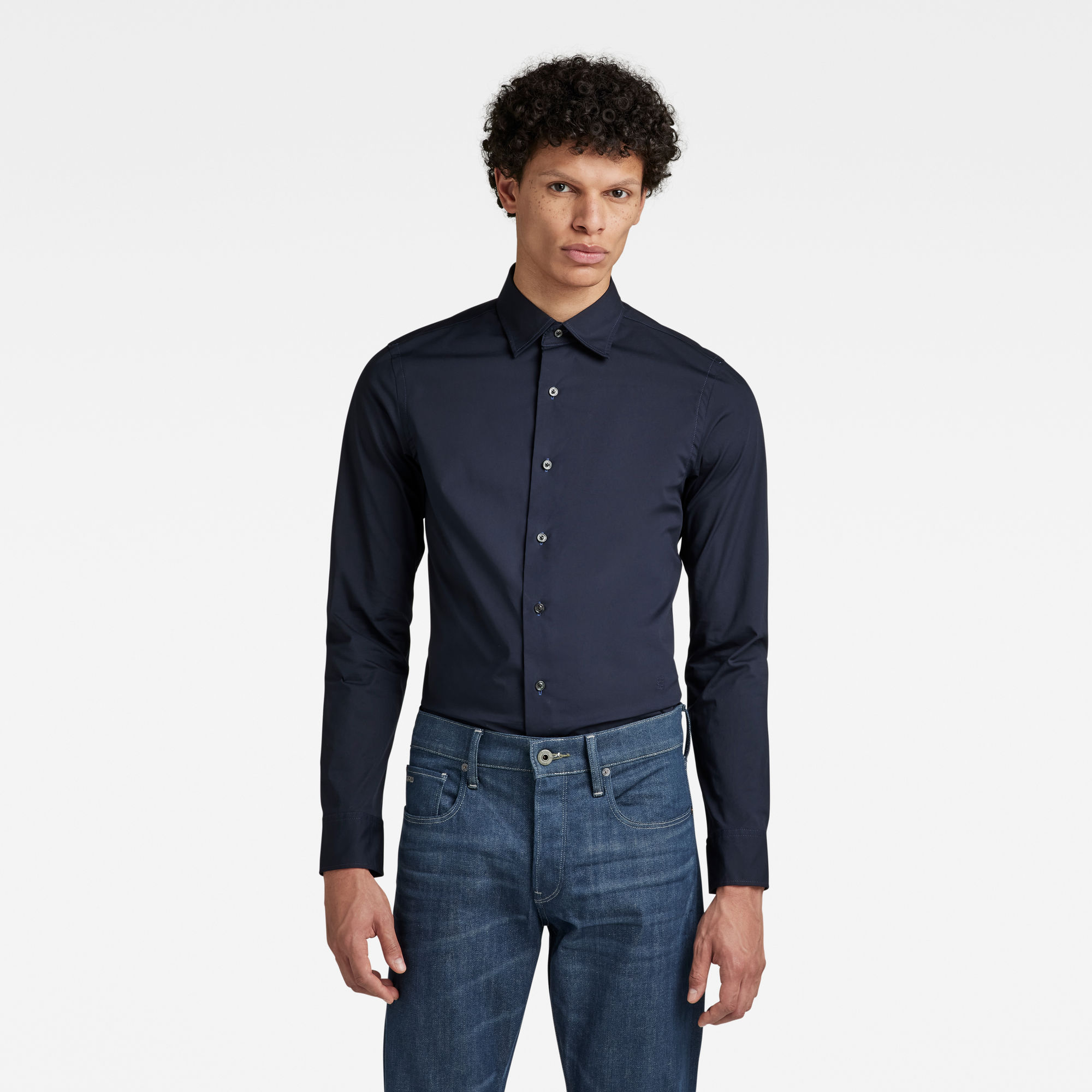 

Slim Shirt - Donkerblauw - Heren