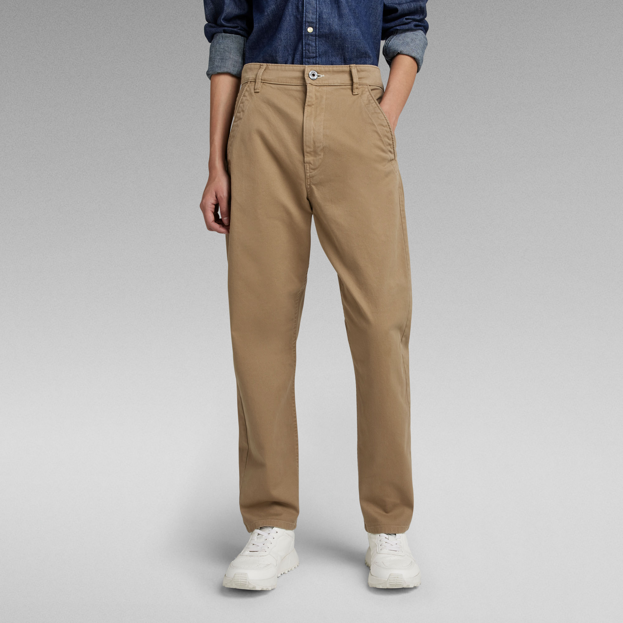 Boyfriend Tapered Chino - Braun - Damen