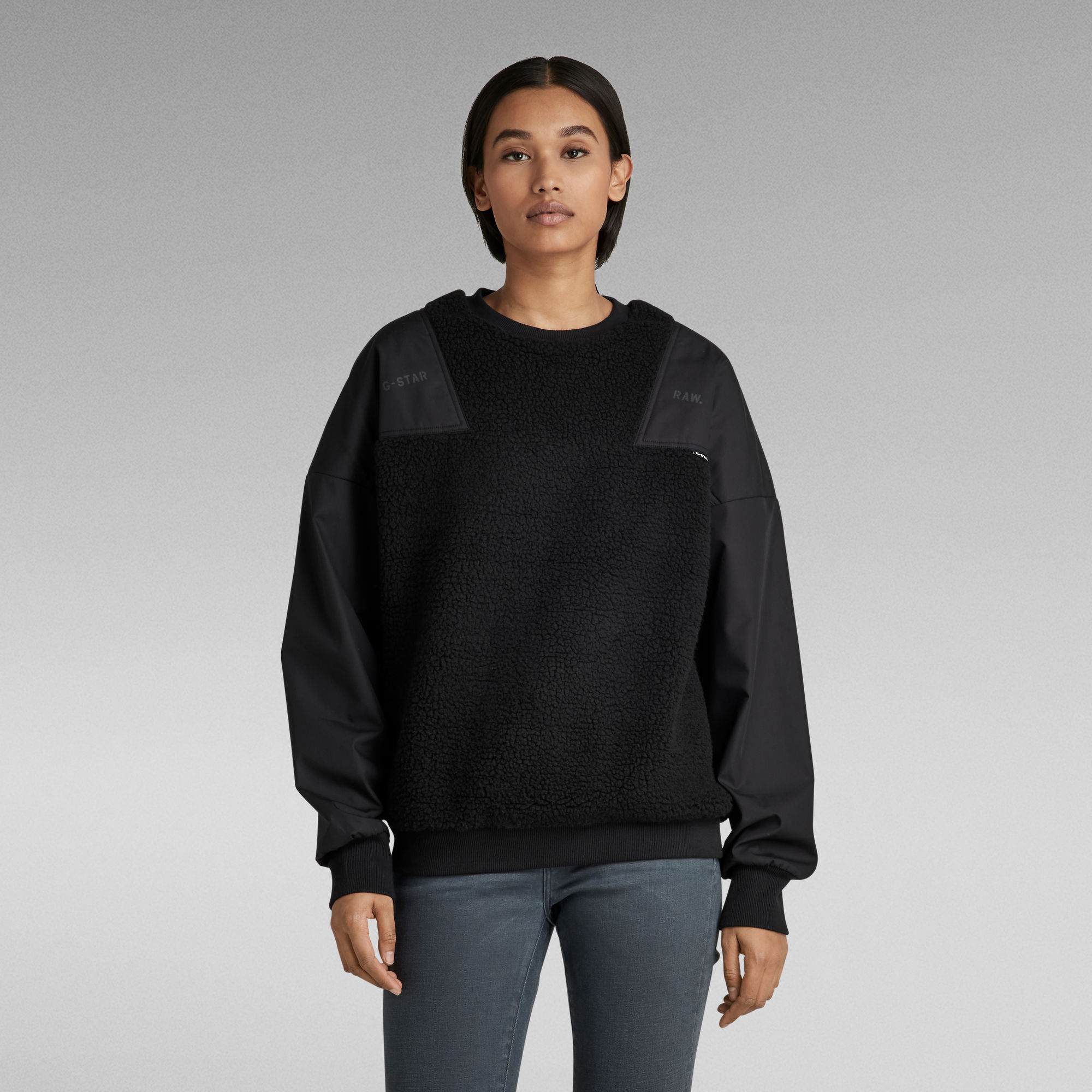 

Teddy Woven Mix Sweater - Zwart - Dames