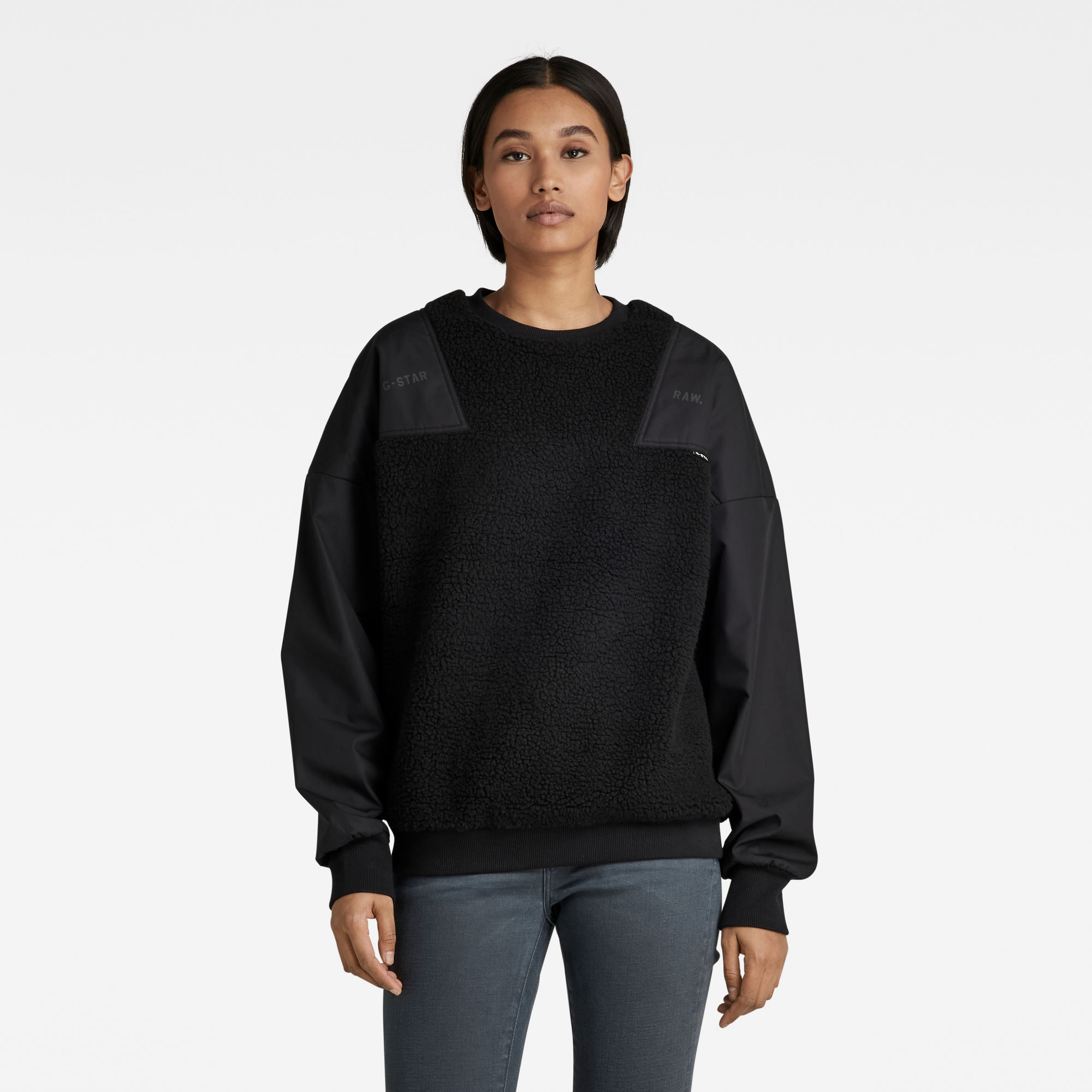 

Teddy Woven Mix Sweater - Zwart - Dames