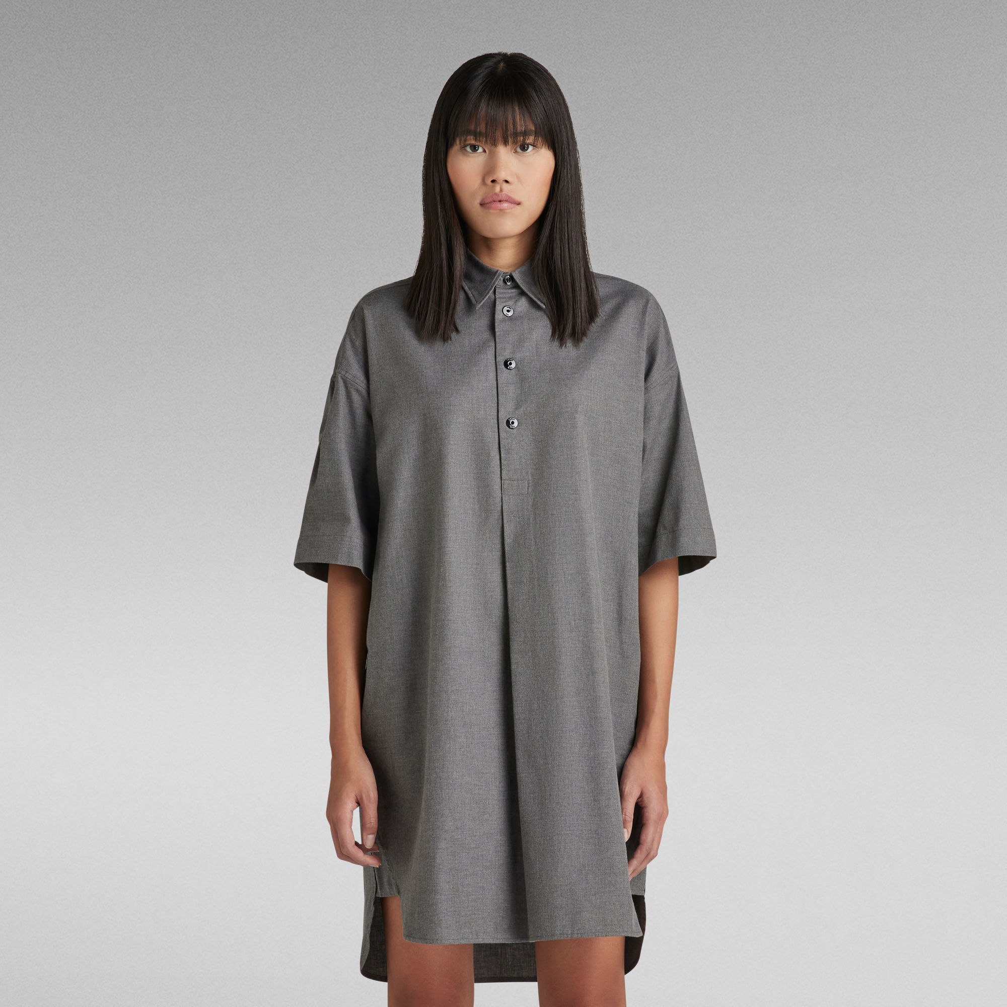 Shirt Kleid Short Sleeve - Mehrfarbig - Damen