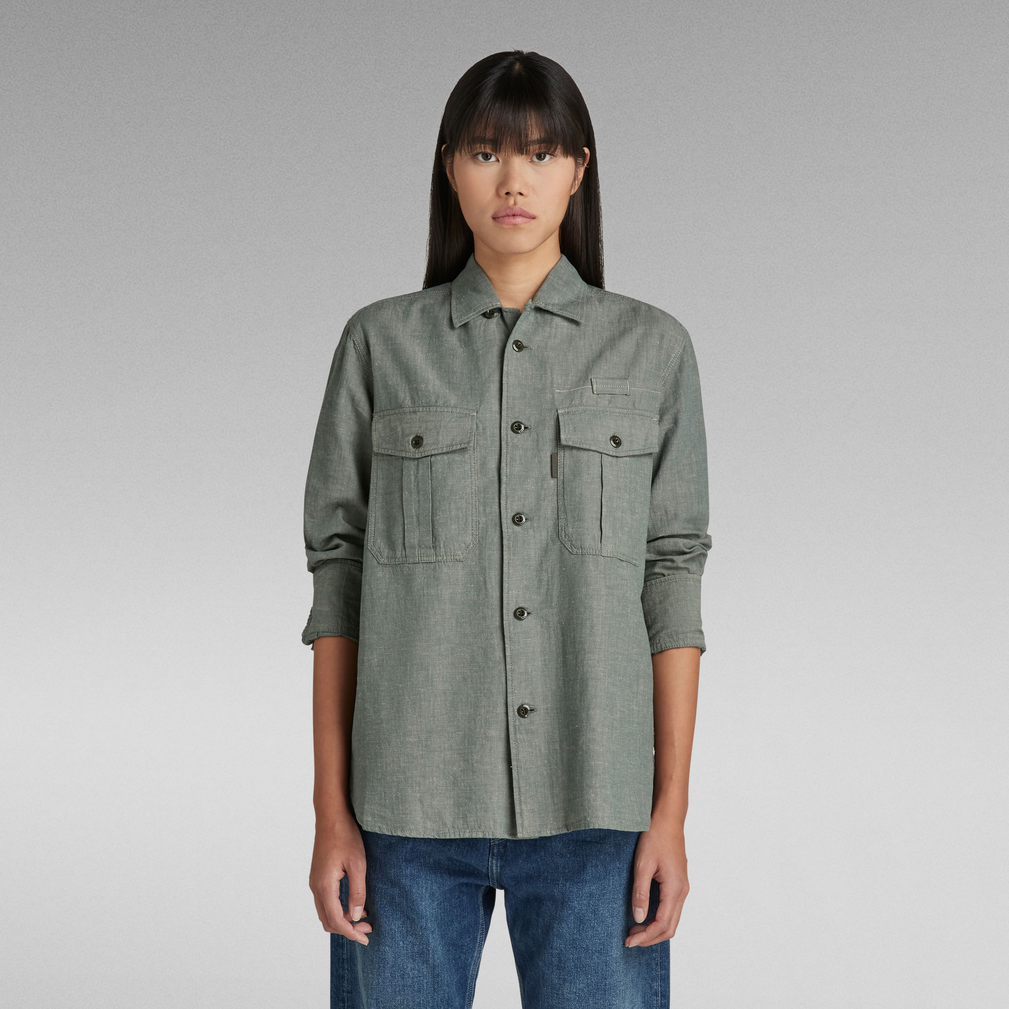 

Officer Boyfriend Shirt - Green - Women