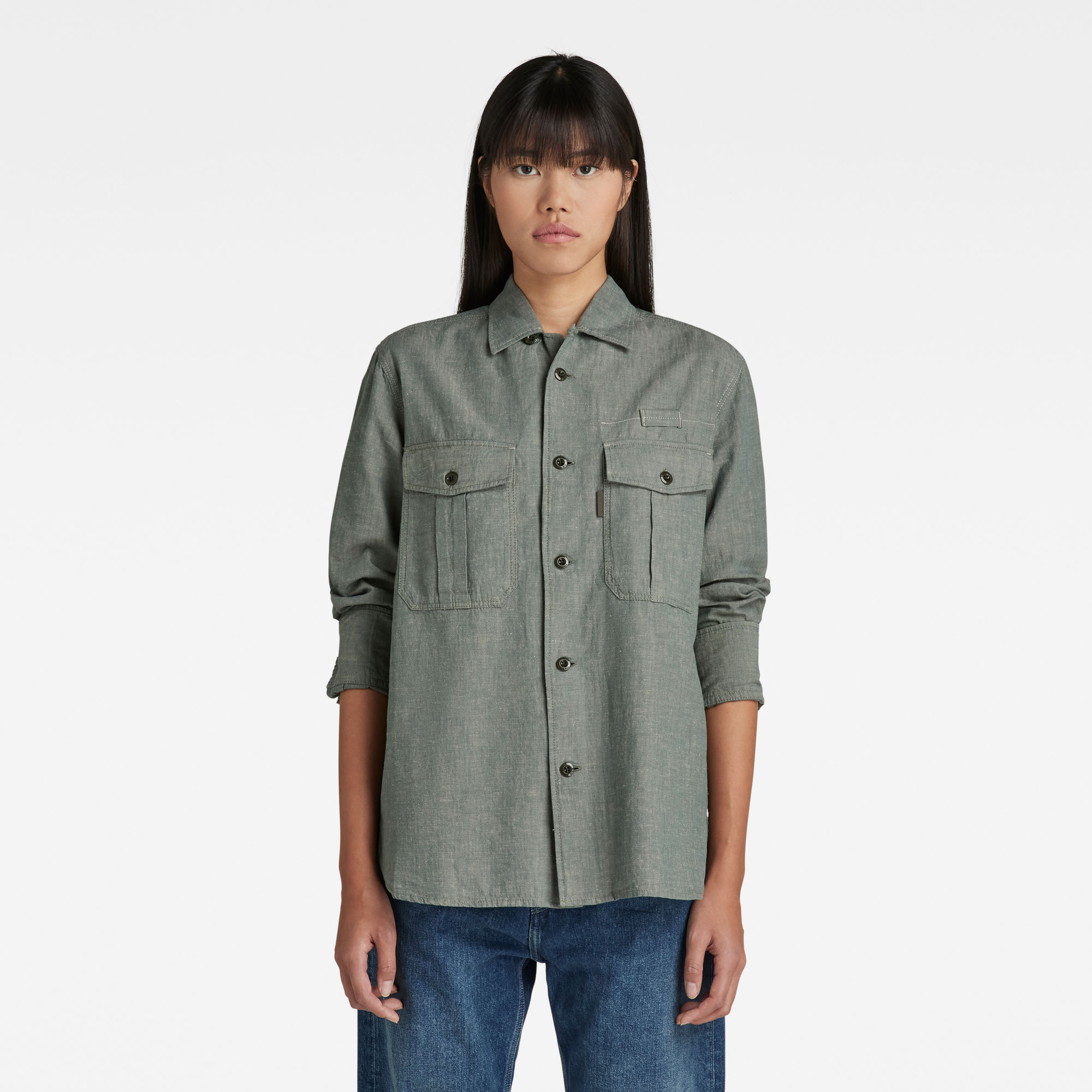 

Officer Boyfriend Shirt - Green - Women