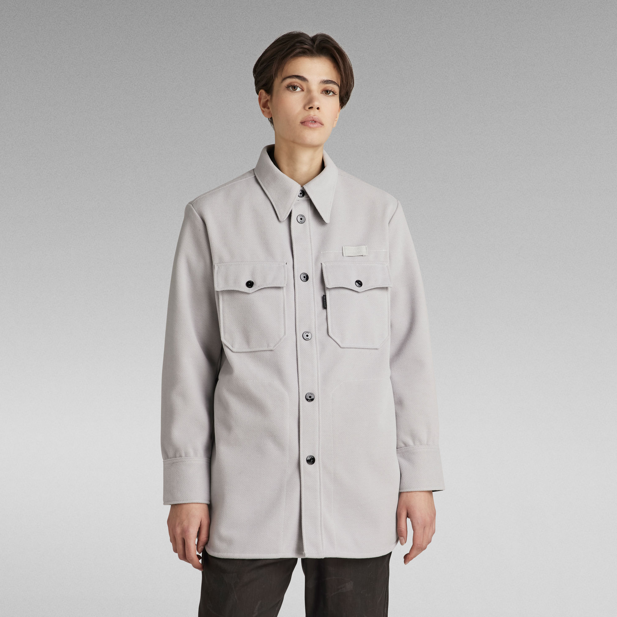 Boyfriend Overshirt - Grau - Damen